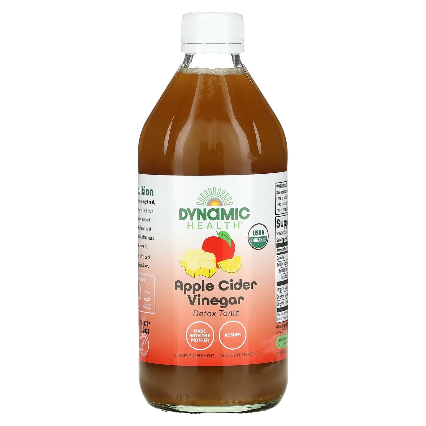 Dynamic Health, Apple Cider Vinegar Detox Toni, 16 oz Liquid UPC 790223656640 | HiLife Vitamins