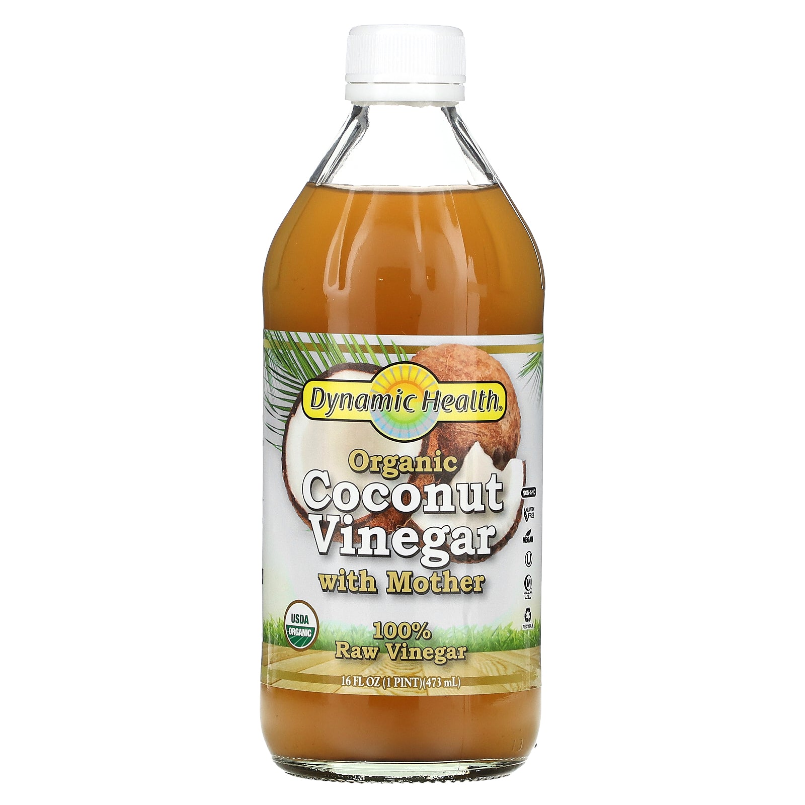 Dynamic Health, Organic Coconut Vinegar with Mother, 16 Oz UPC 790223926958 | HiLife Vitamins