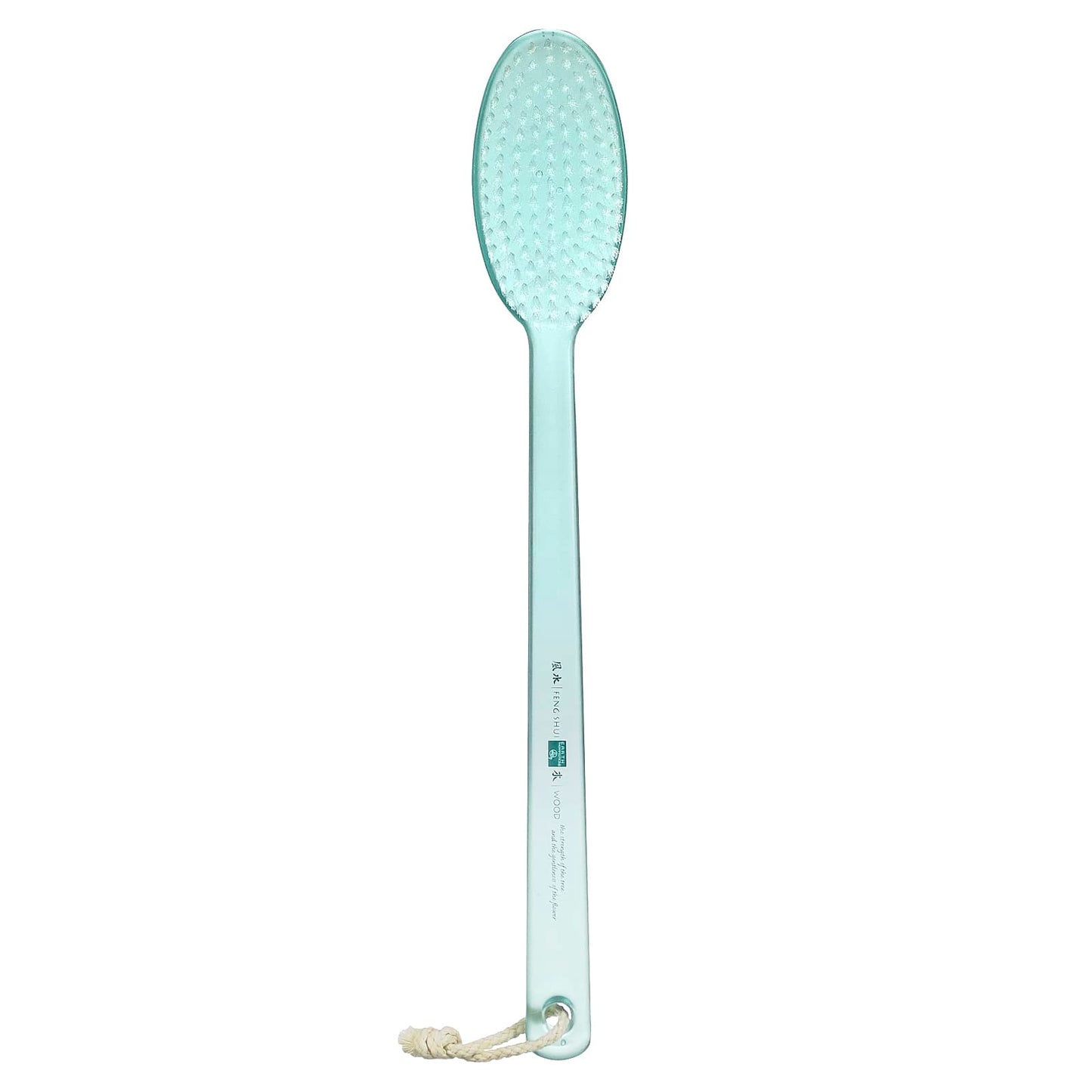 Earth Therapeutics, Feng Shui Back Brush w/Ergo Grip - wood/frosted green, 1 UPC 073377694417 | Hilife Vitamins