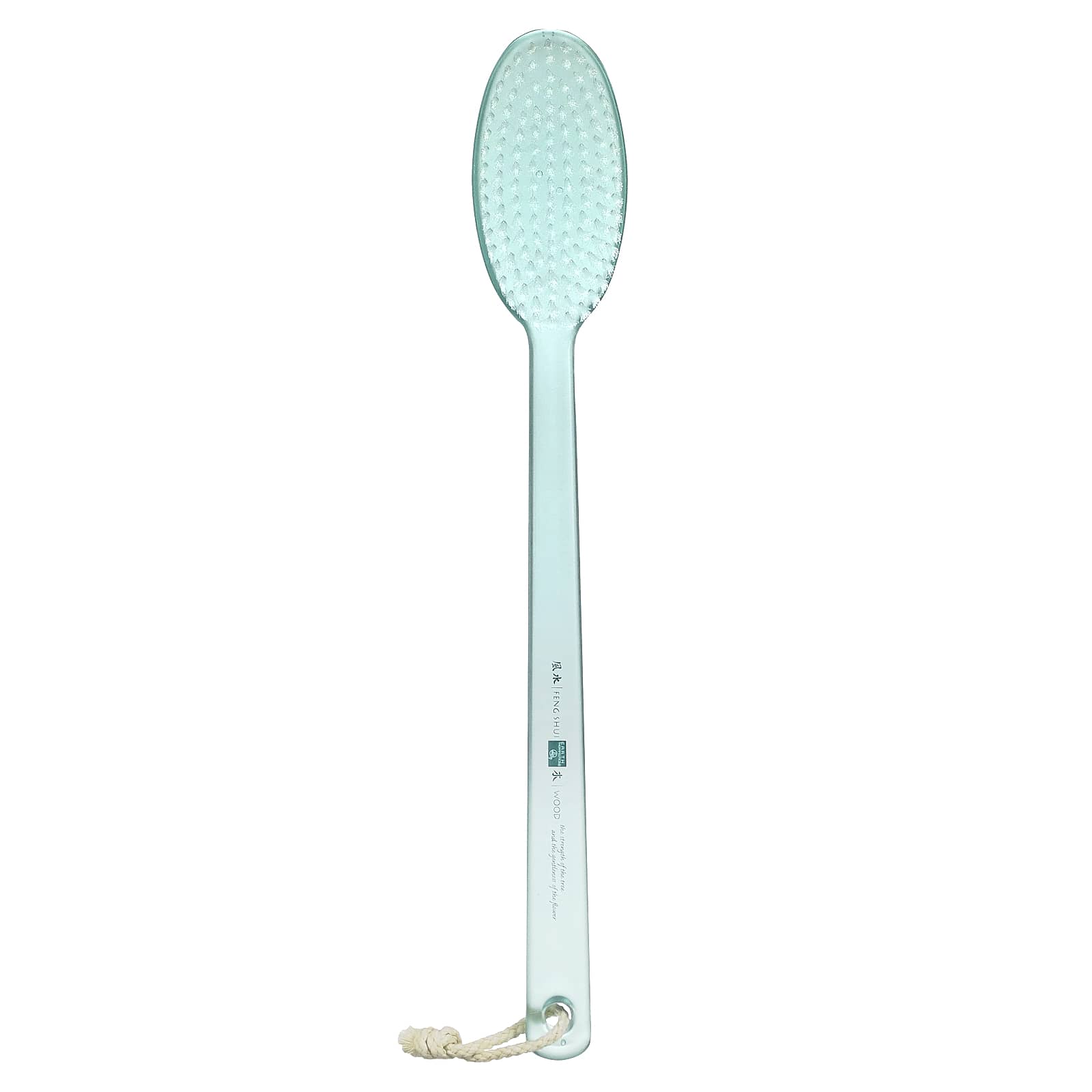 Earth Therapeutics, Feng Shui Back Brush w/Ergo Grip - wood/frosted green, 1 UPC 073377694417 | Hilife Vitamins