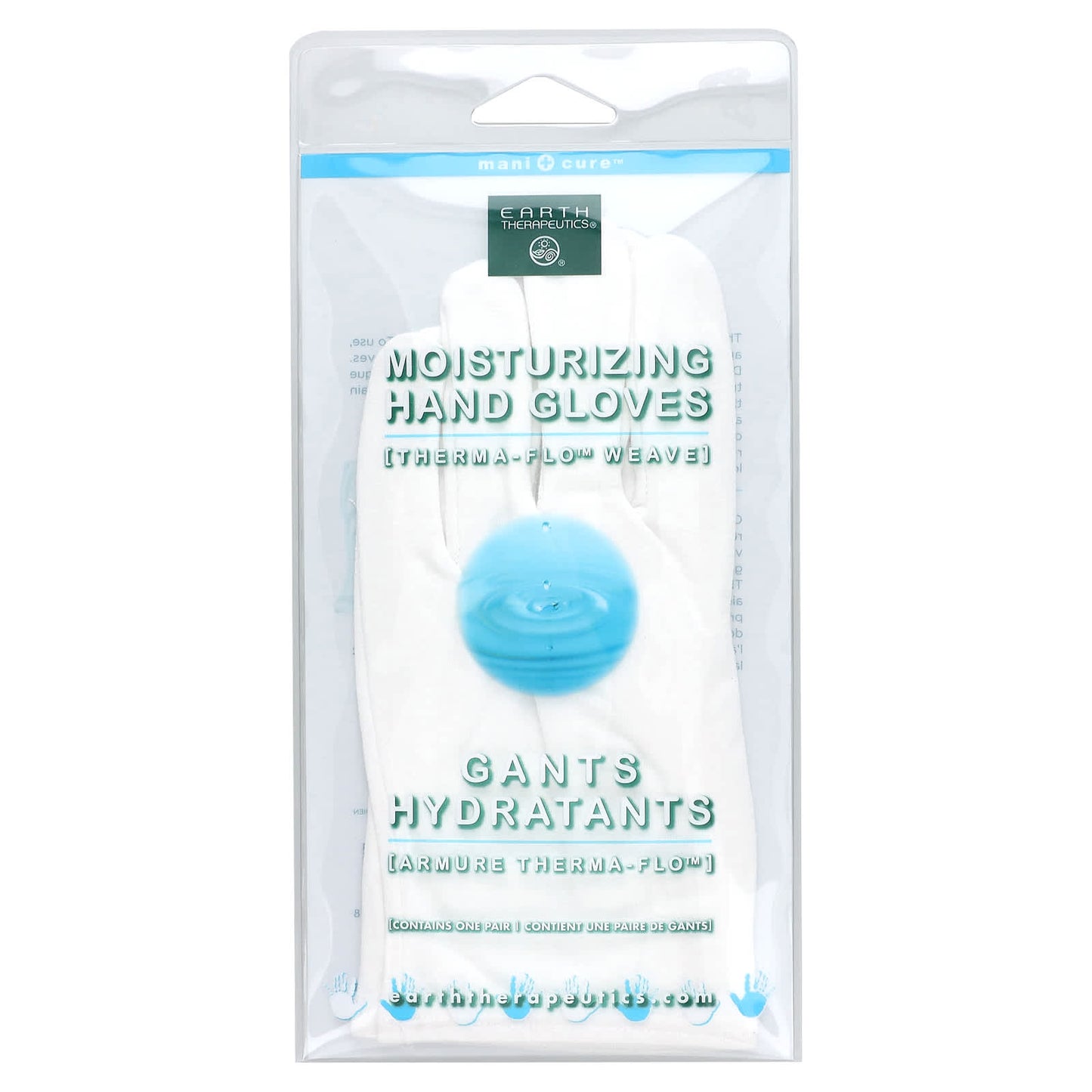 Earth Therapeutics, Moisturizing Hand Gloves Solid Color-White, 1 UPC 073377912818 | Hilife Vitamins