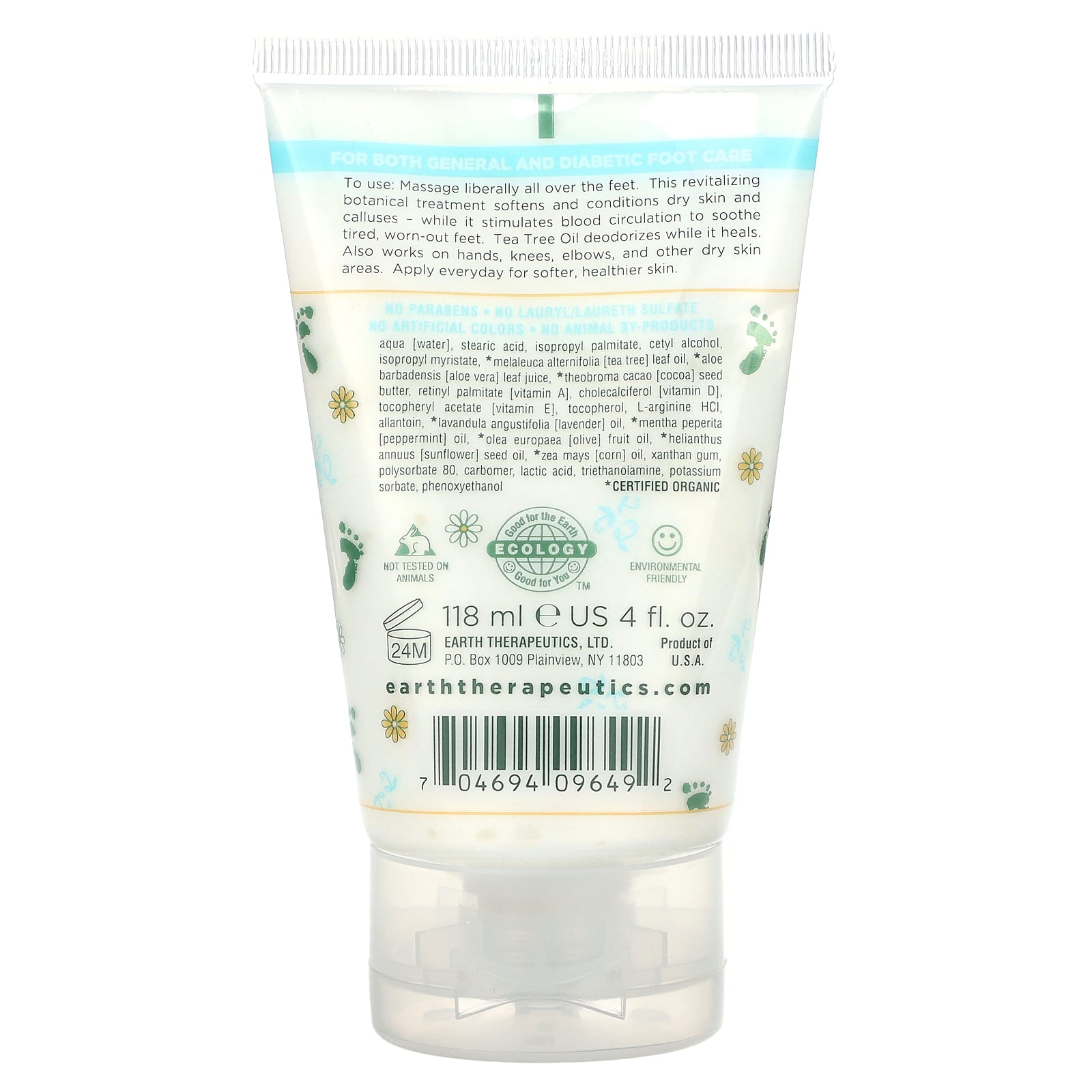 Earth Therapeutics, Foot Repair Balm, 4 Oz UPC 704694096492 | Hilife Vitamins