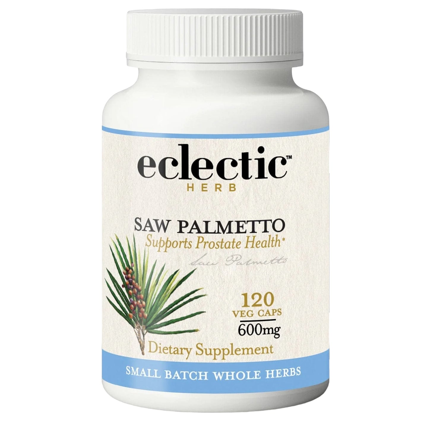 Eclectic Herb, Saw Palmetto, 600 mg, 120 Veg Caps UPC 023363301508 | HiLife Vitamins