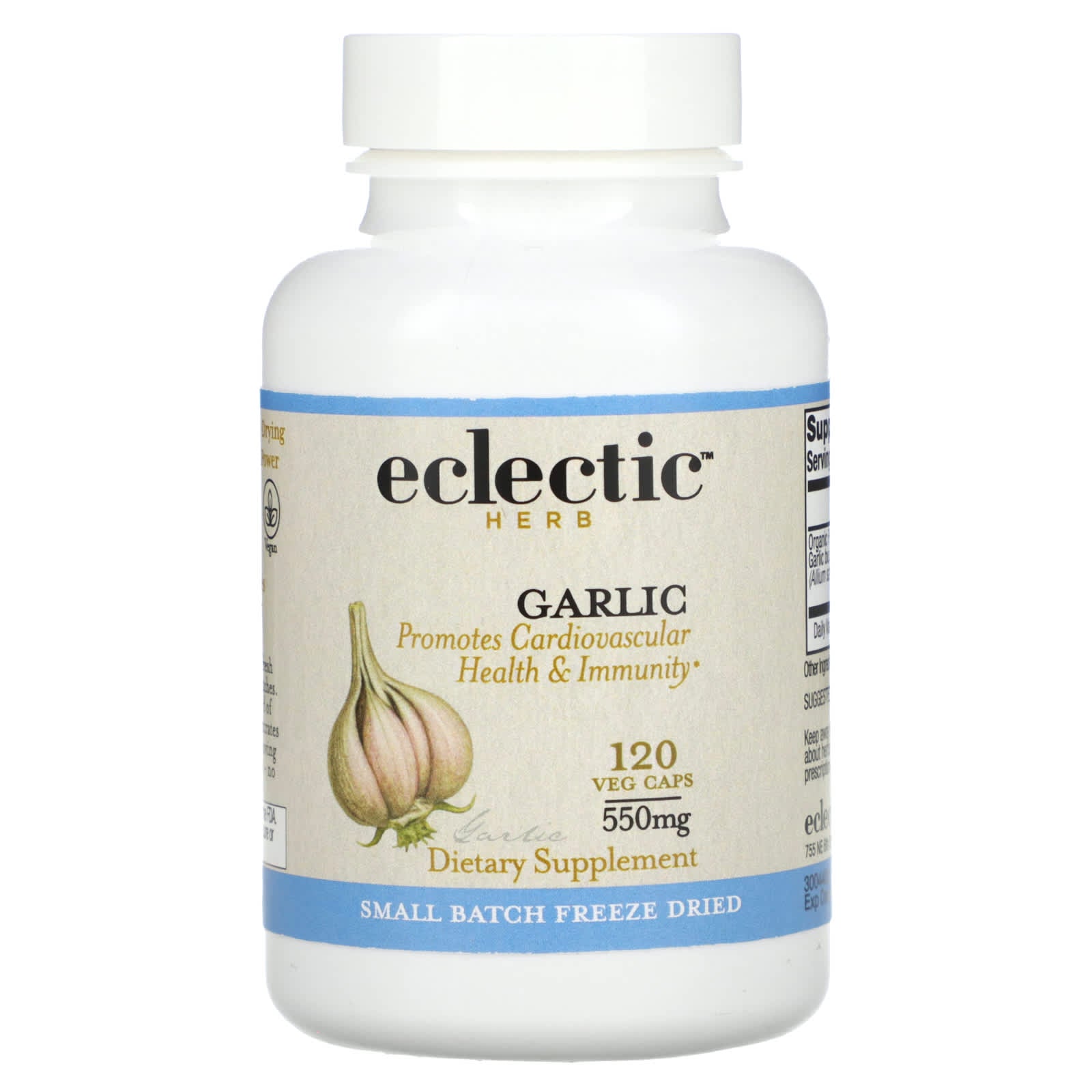 Eclectic Herb, Garlic 550mg COG FDU 120, 120 CAPS UPC 023363300440 | HiLife Vitamins