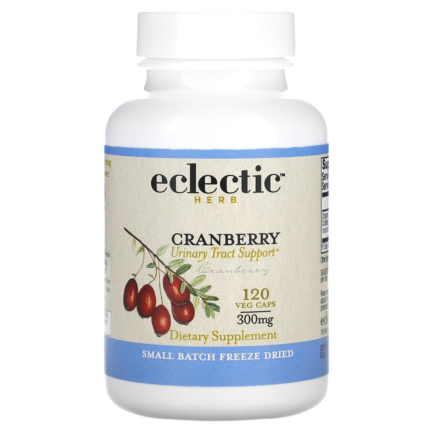 Eclectic Herb, Freeze Dried, Cranberry, 300 mg, 120 Veg Caps UPC 023363301386 | HiLife Vitamins