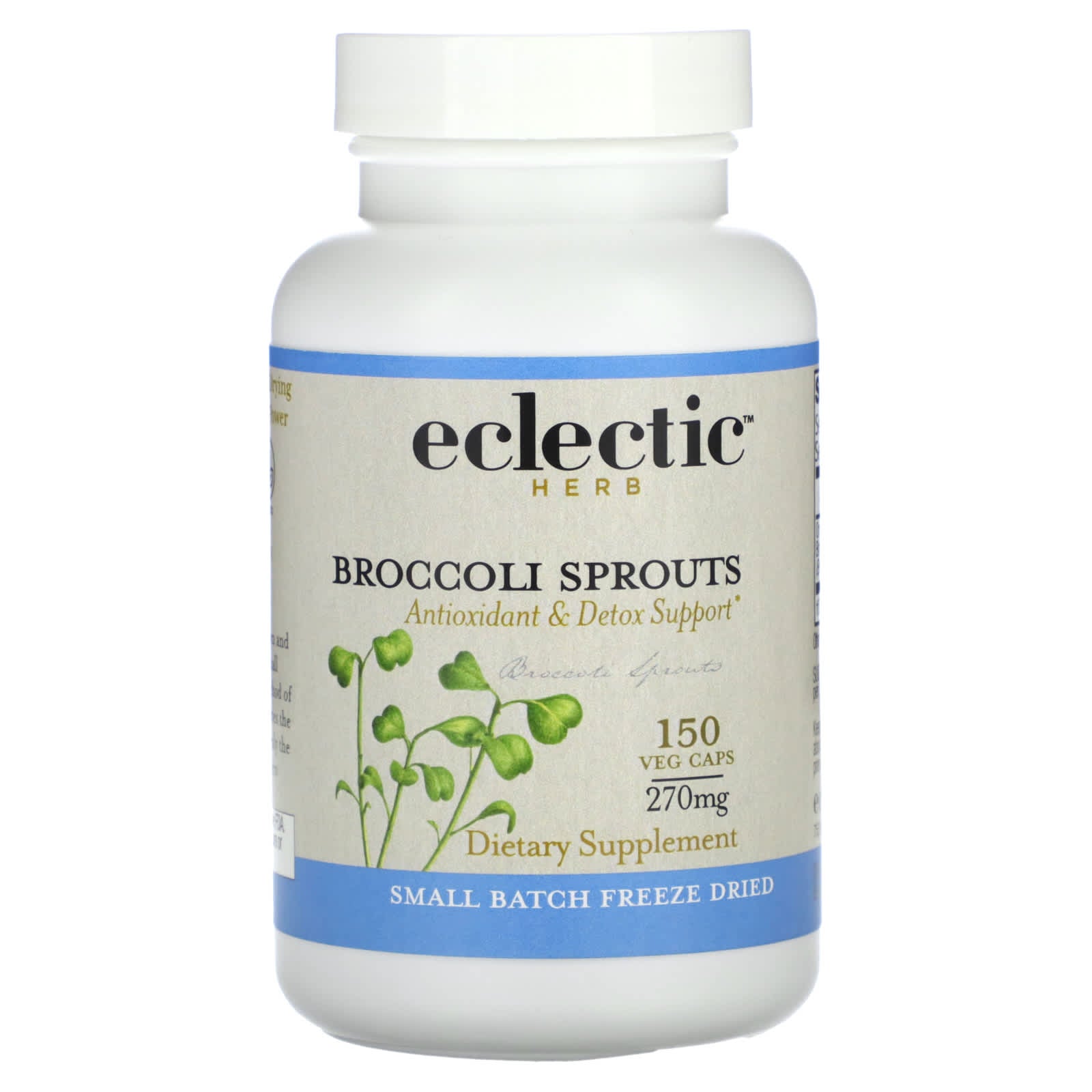 Eclectic Herb, Freeze Dried, Broccoli Sprouts, 270 mg, 150 Veg Caps UPC 023363301676 | HiLife Vitamins