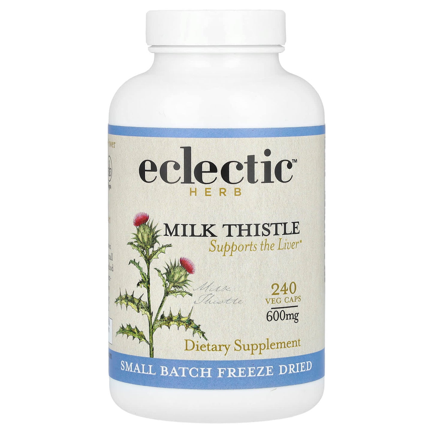 Eclectic Herb, Milk Thistle, 2,400 mg, 240 Veg Caps (600 mg Per Cap) UPC 023363302499 | HiLife Vitamins