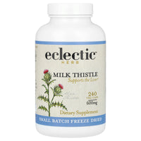 Eclectic Herb, Milk Thistle, 2,400 mg, 240 Veg Caps (600 mg Per Cap) UPC 023363302499 | HiLife Vitamins