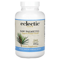 Eclectic Herb, Saw Palmetto 600mg WHP V-240, 240 CAPS UPC 023363302505 | HiLife Vitamins