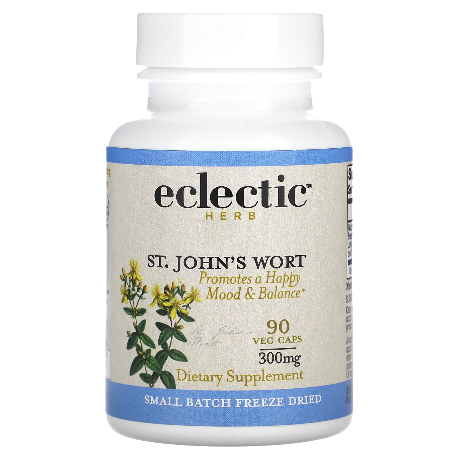 Eclectic Herb, St. John's Wort 300mg FD V-90, 90 CAPS UPC 023363309009 | HiLife Vitamins