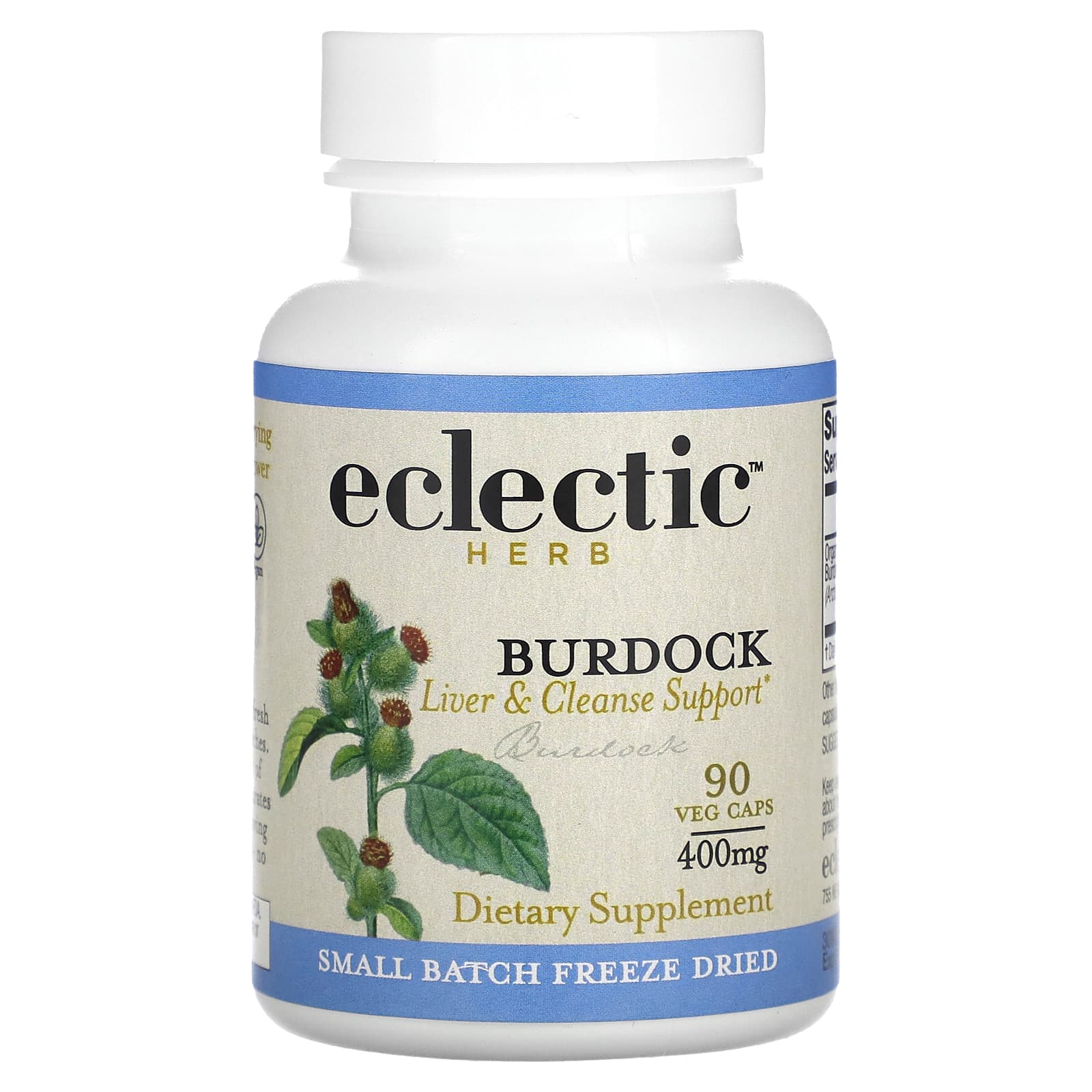 Eclectic Herb, Burdock COG FD V-90, 90 CAPS UPC 023363309016 | HiLife Vitamins