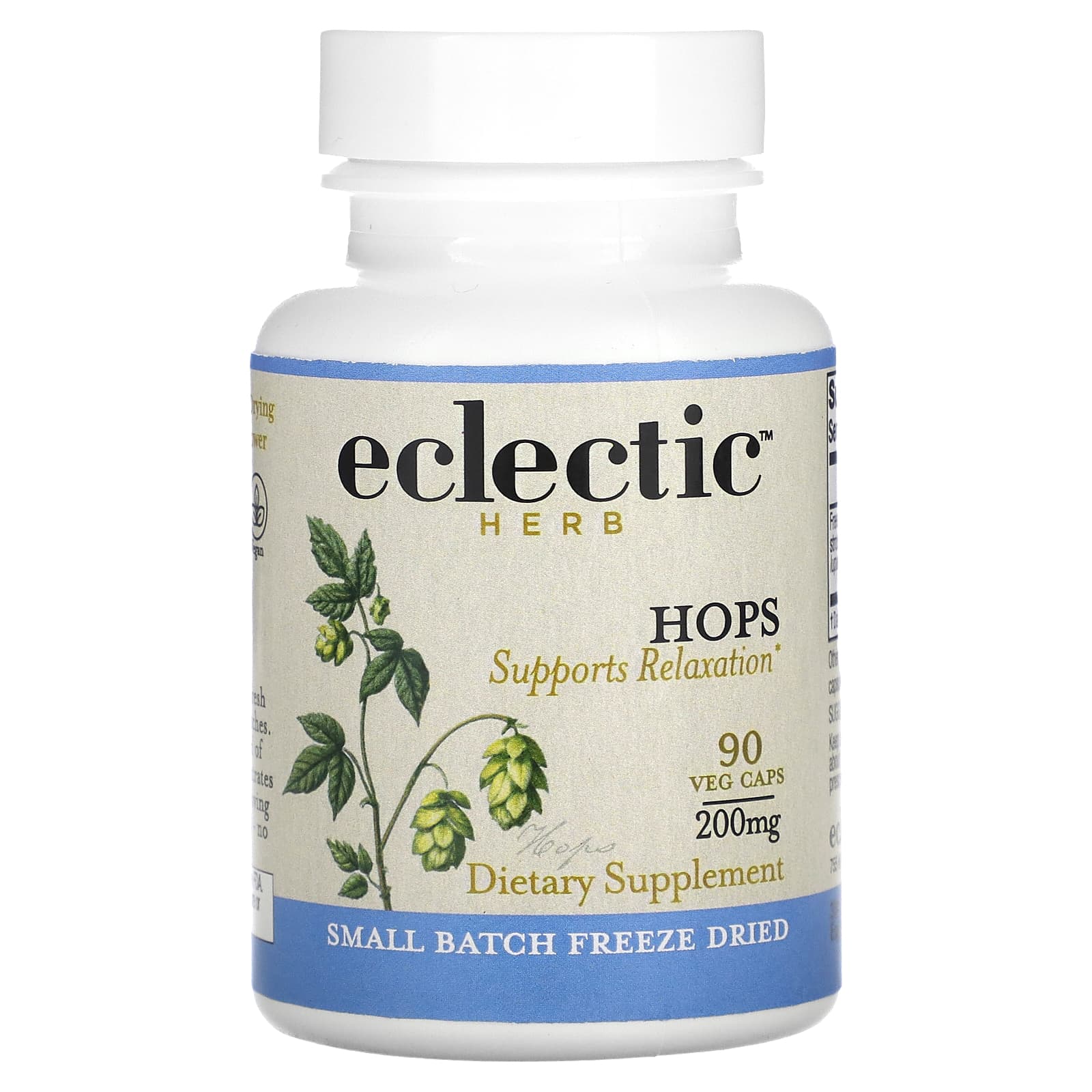 Eclectic Herb, Hops FD V-90, 90 CAPS UPC 023363309177 | HiLife Vitamins
