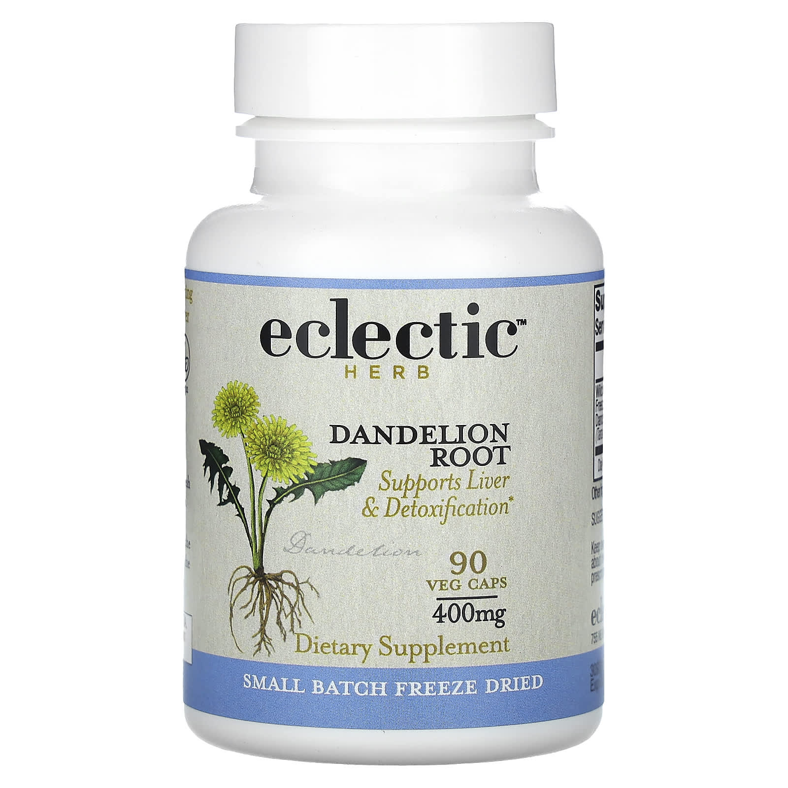 Eclectic Herb, Dandelion ROOT COG FD V-90, 90 CAPS UPC 023363309351 | HiLife Vitamins