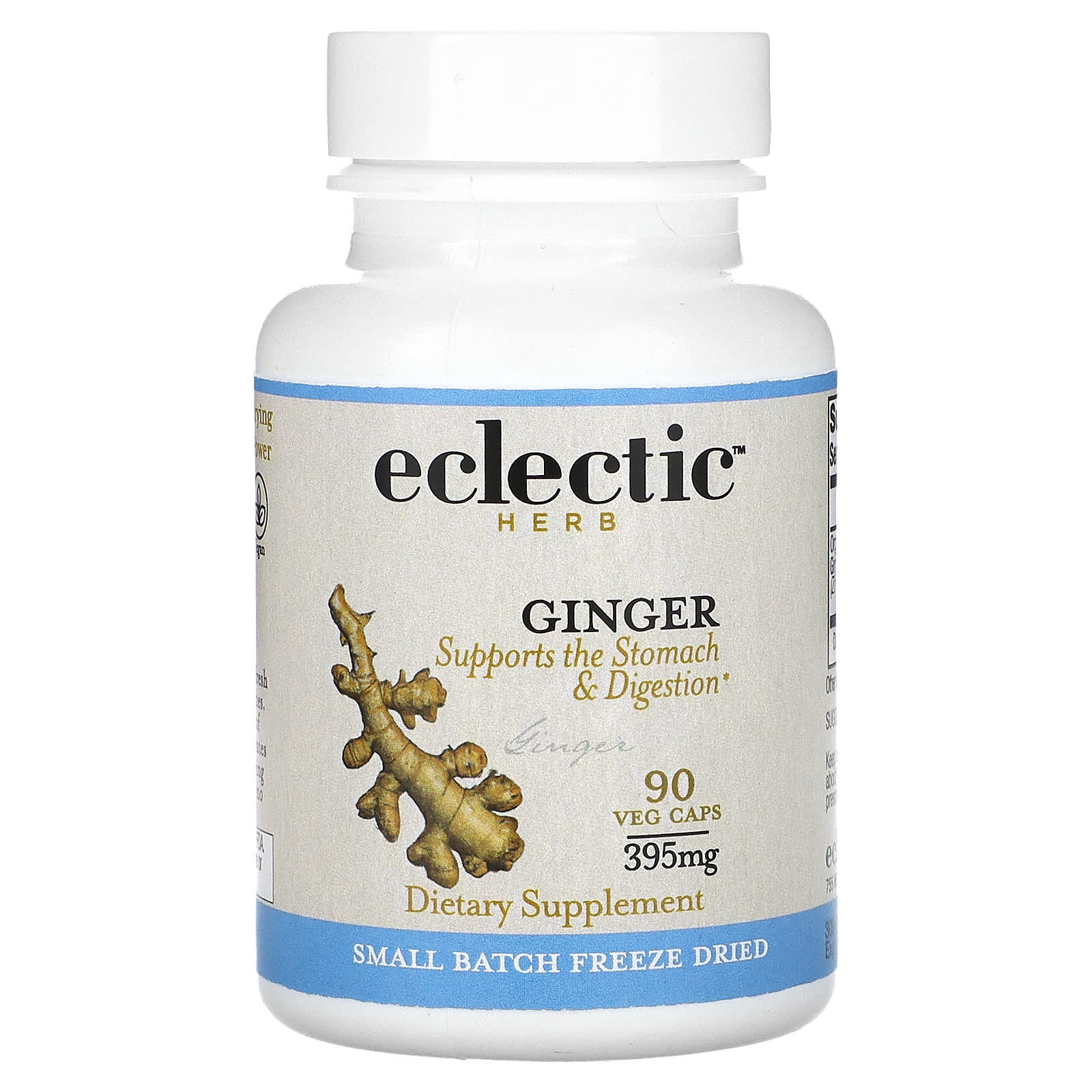 Eclectic Herb, Ginger 395mg COG FDU V-90, 90 CAPS UPC 023363309429 | HiLife Vitamins