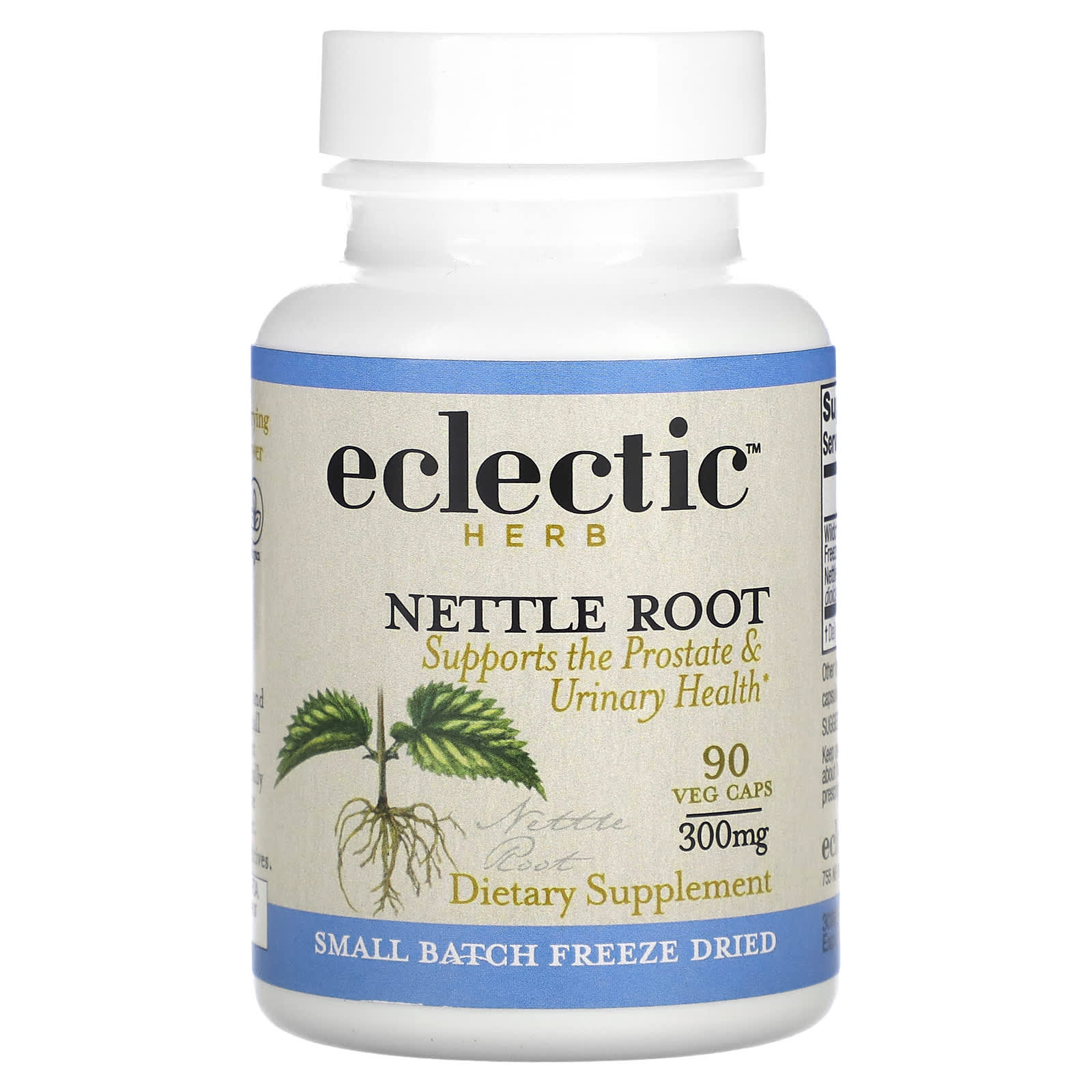 Eclectic Herb, Nettle Root, 300 mg, 90 Veg Caps UPC 023363309580 | HiLife Vitamins
