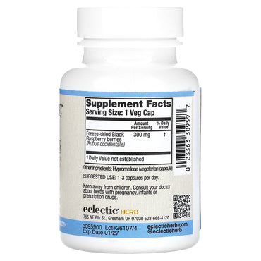Eclectic Herb, Black Raspberry, 300 mg, 90 Veg Caps UPC 023363309597 | HiLife Vitamins