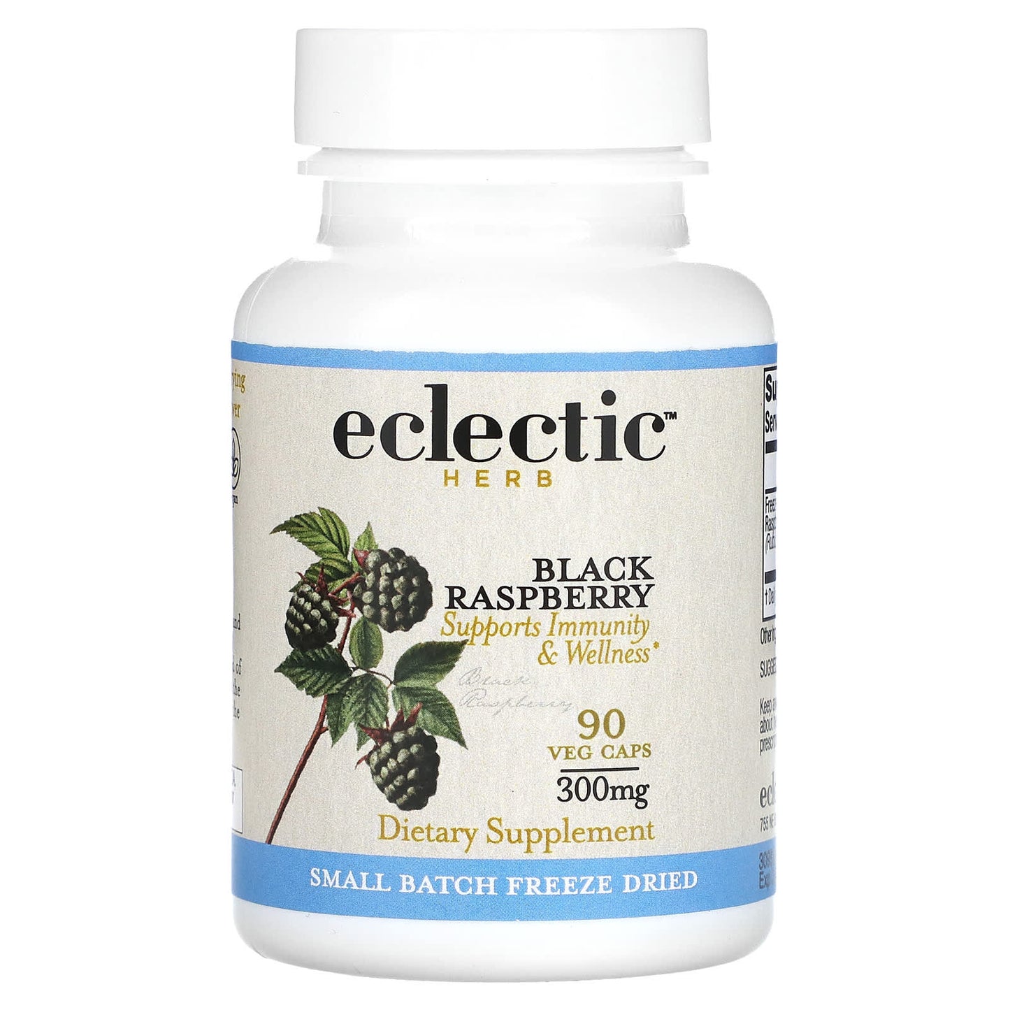 Eclectic Herb, Black Raspberry, 300 mg, 90 Veg Caps UPC 023363309597 | HiLife Vitamins