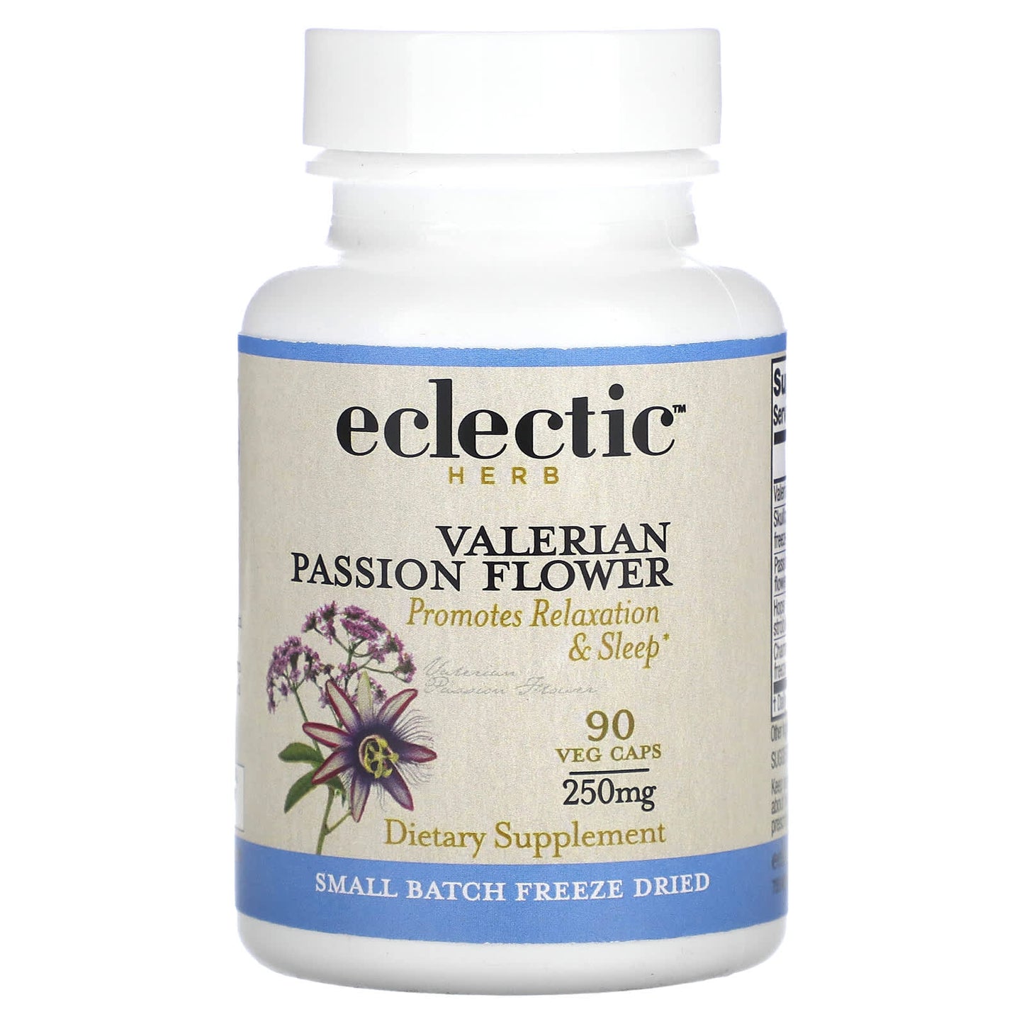 Eclectic Herb, Valerian-Passion Flwr WH V-90, 90 CAPS UPC 023363319008 | HiLife Vitamins