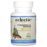 Eclectic Herb, Freeze-Dried, Turmeric & Pepper, 430 mg, 90 VegCaps UPC 023363319114 | HiLife Vitamins