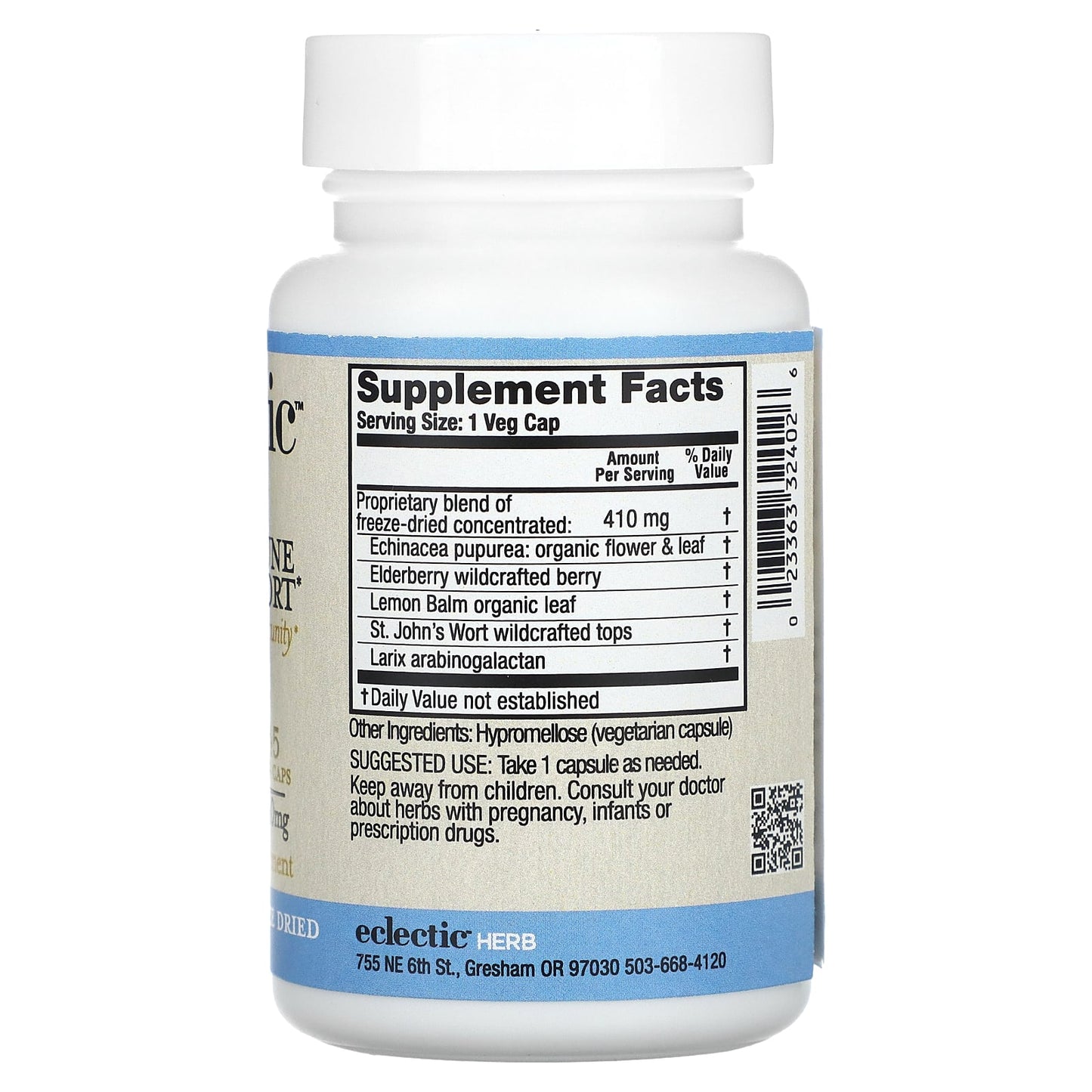 Eclectic Herb, IMMUNE SUPPORT FDC V-45, 45 CAPS UPC 023363324026 | HiLife Vitamins