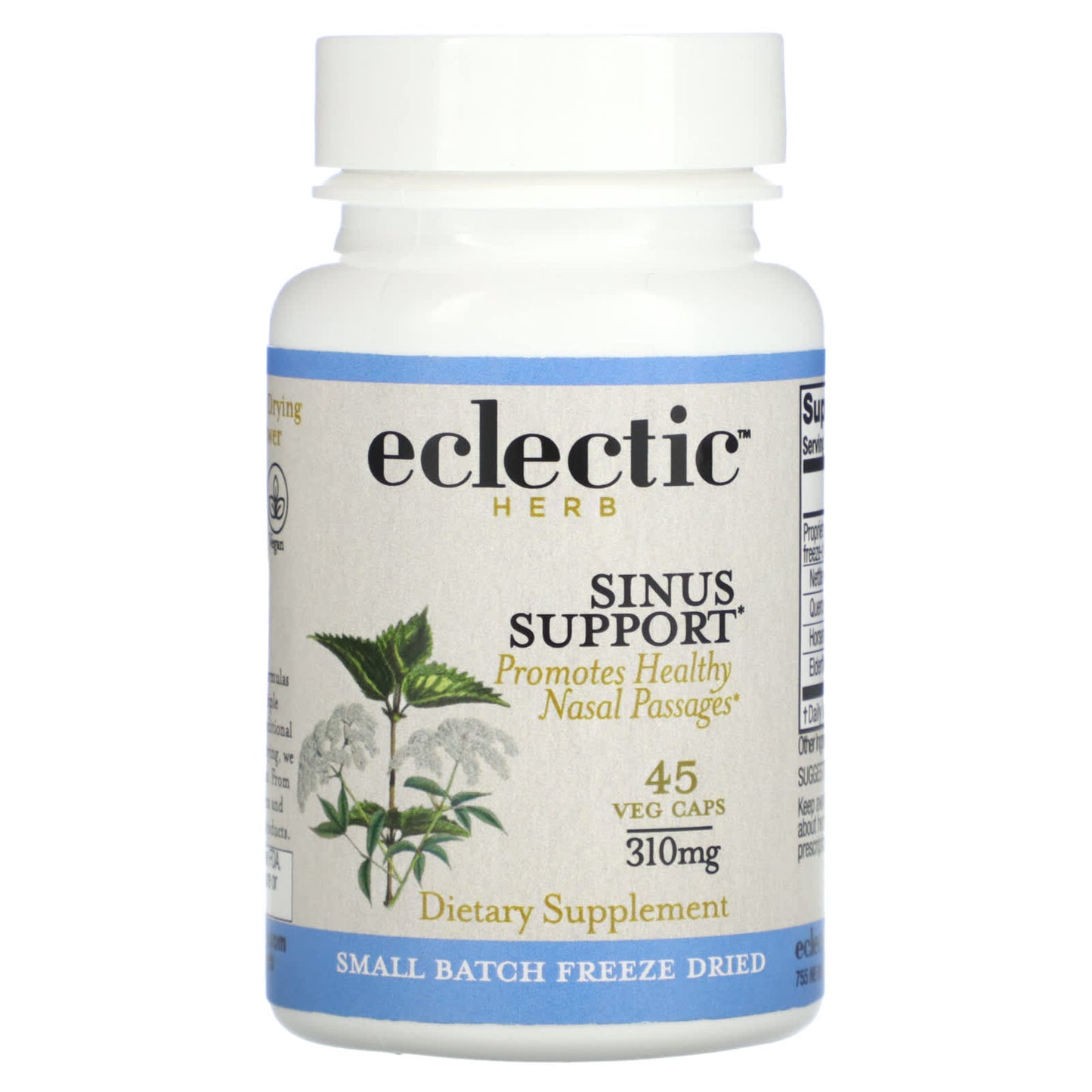 Eclectic Herb, Sinus Support FDC V-45, 45 CAPS UPC 023363324156 | HiLife Vitamins