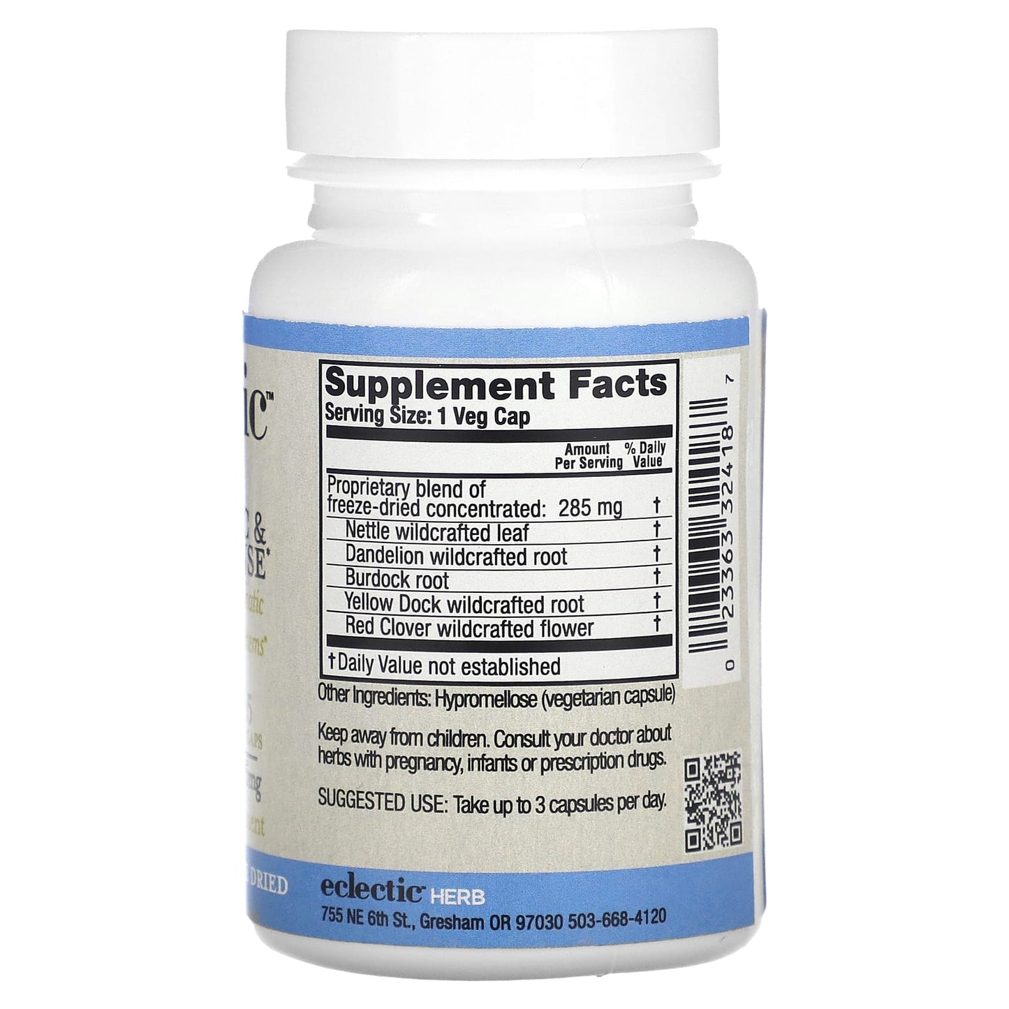Eclectic Herb, Lymph & Blood Cleanse FDC V-45, 45 CAPS UPC 023363324187 | HiLife Vitamins