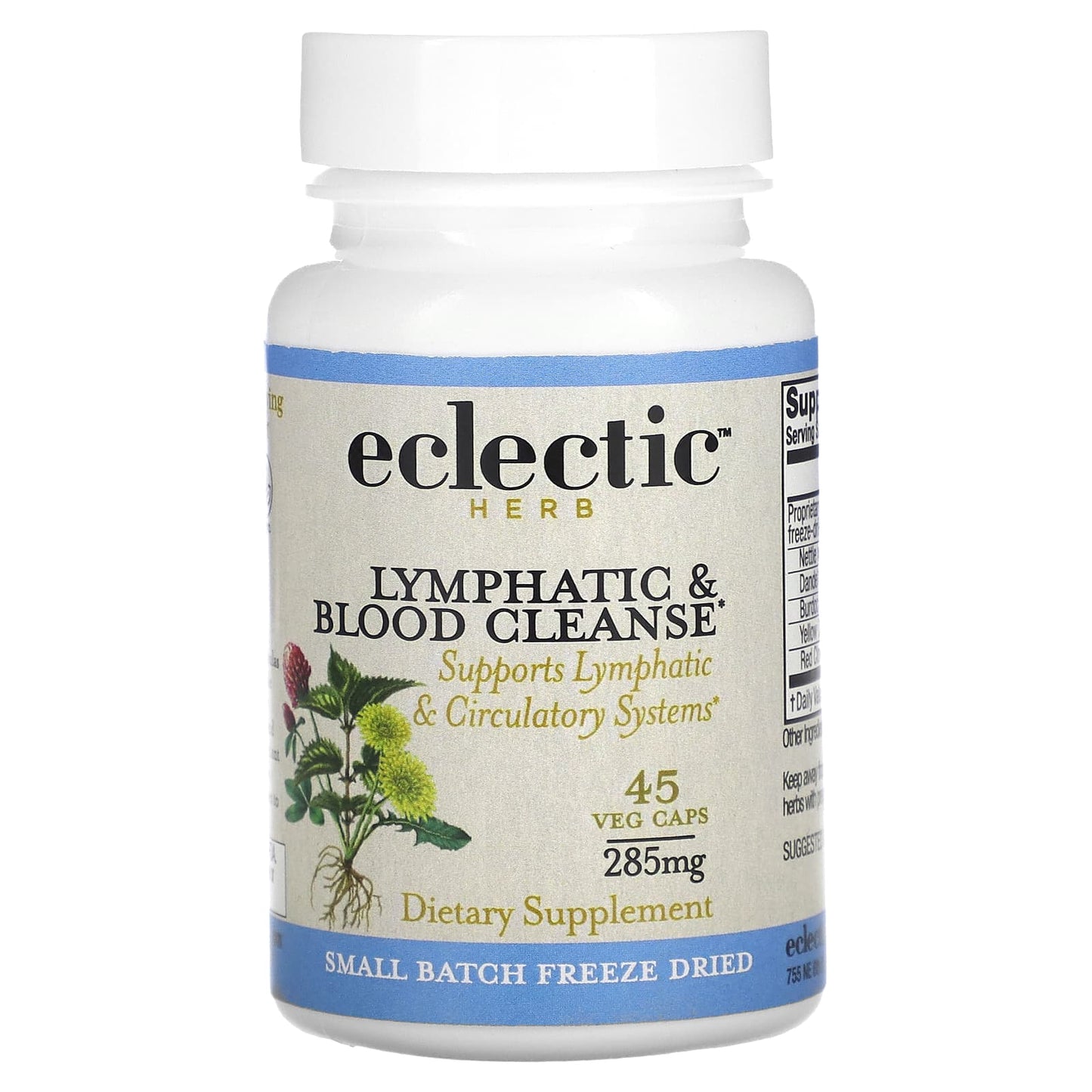 Eclectic Herb, Lymph & Blood Cleanse FDC V-45, 45 CAPS UPC 023363324187 | HiLife Vitamins