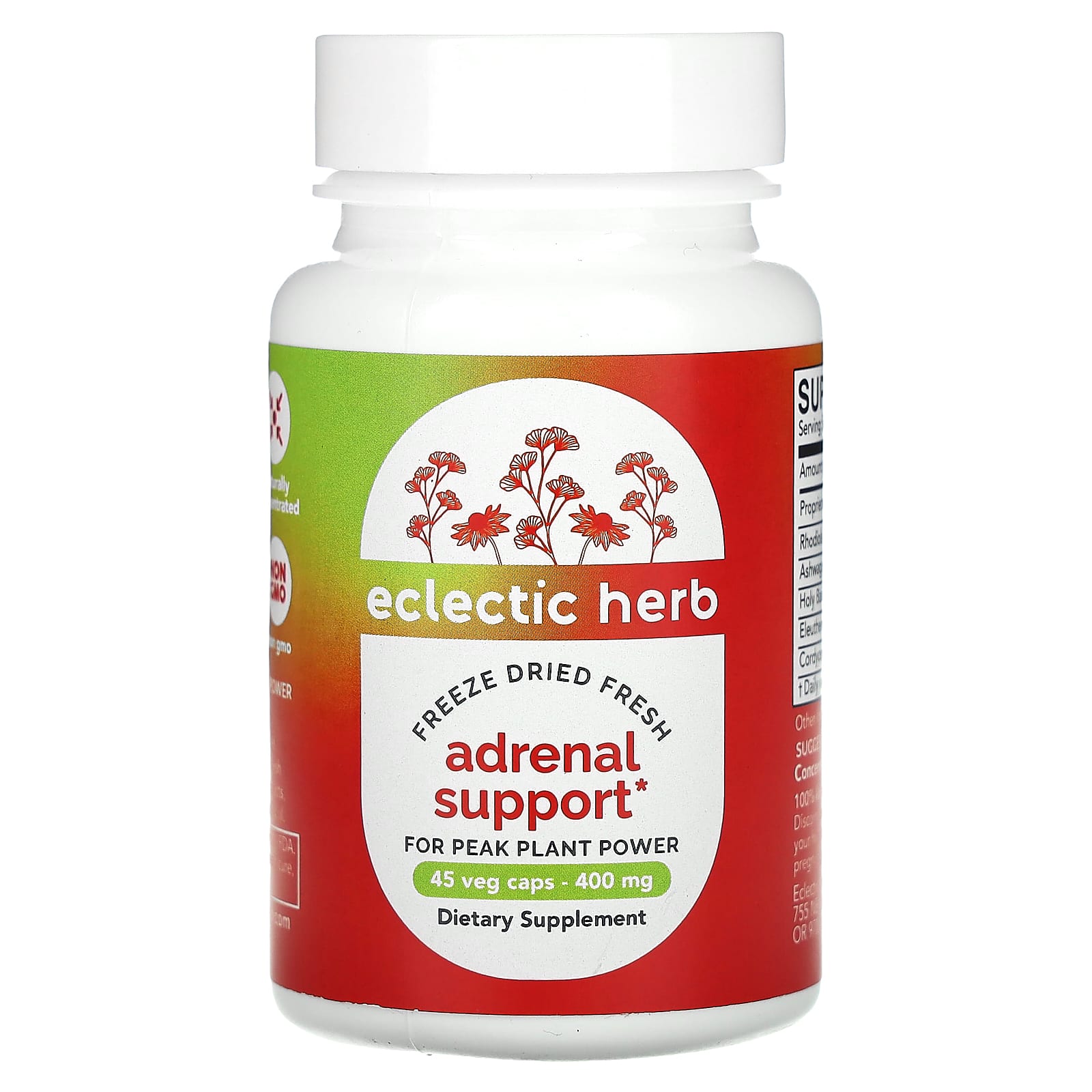 Eclectic Herb, Adrenal Support FDC V-45, 45 CAPS UPC 023363324194 | HiLife Vitamins