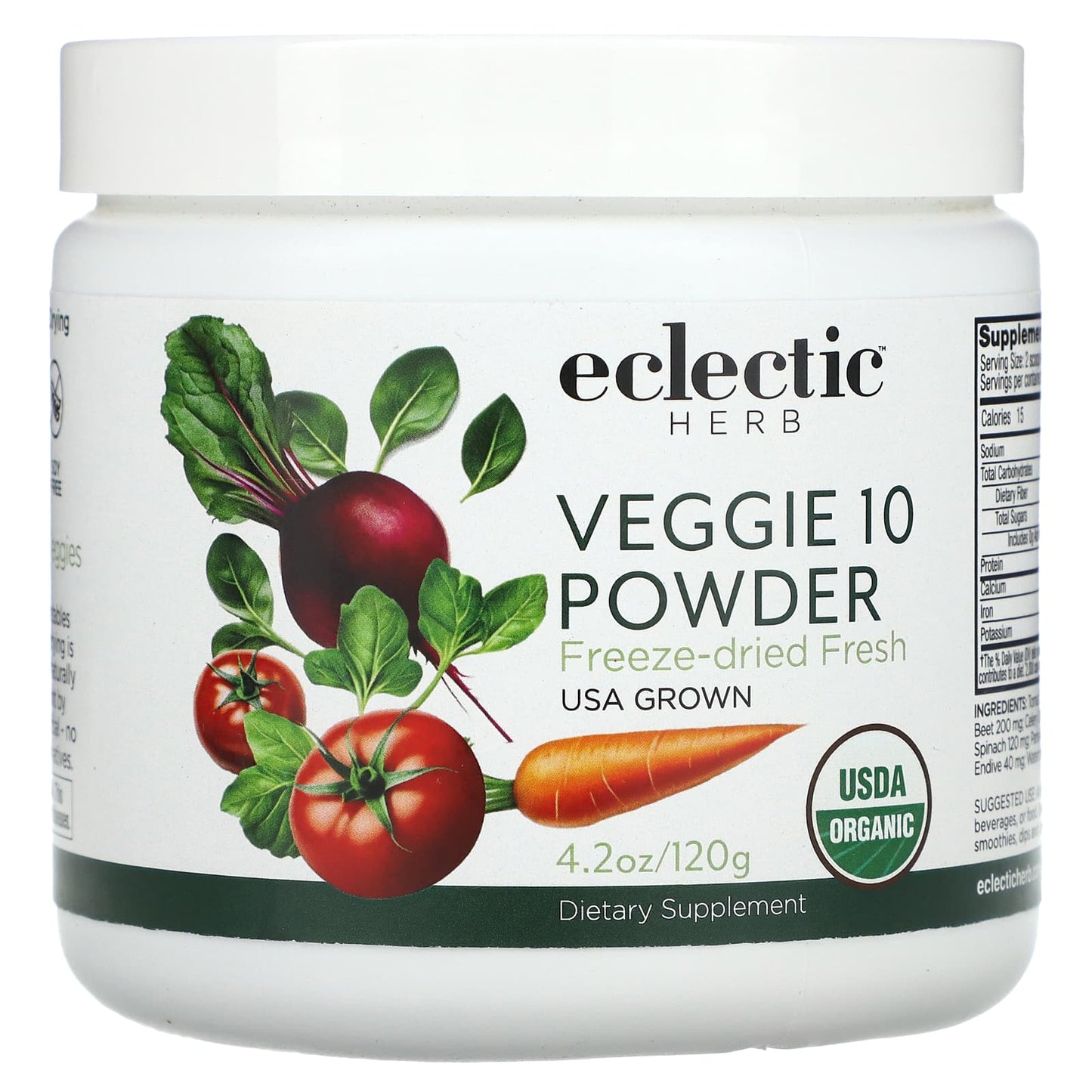Eclectic Herb, Veggie 10 COG FDP 120gram, 120 GRAM UPC 023363371297 | HiLife Vitamins