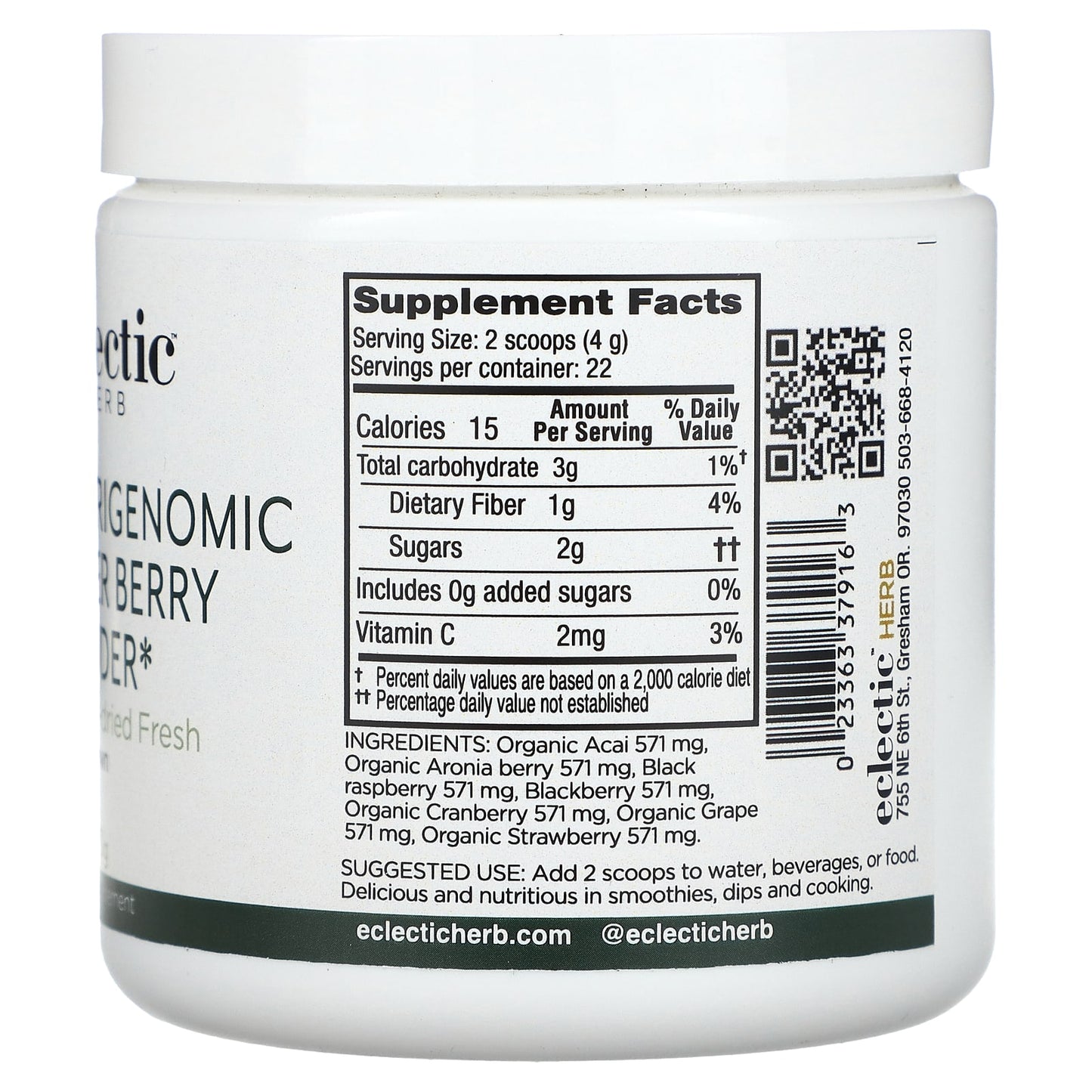 Eclectic Herb, NutrigenomcSuperBerryFDP90gram, 90 GRAM UPC 023363379163 | HiLife Vitamins