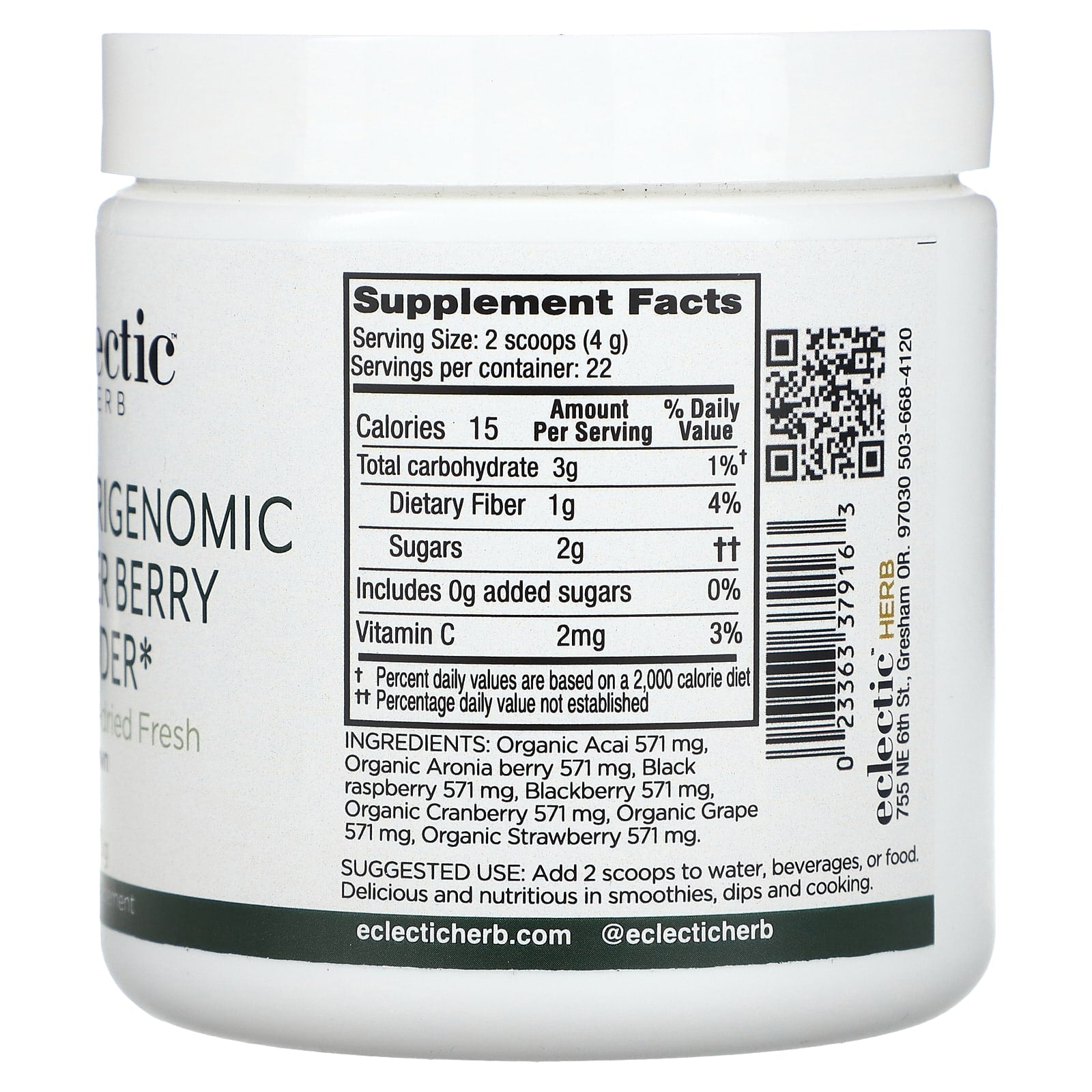 Eclectic Herb, NutrigenomcSuperBerryFDP90gram, 90 GRAM UPC 023363379163 | HiLife Vitamins