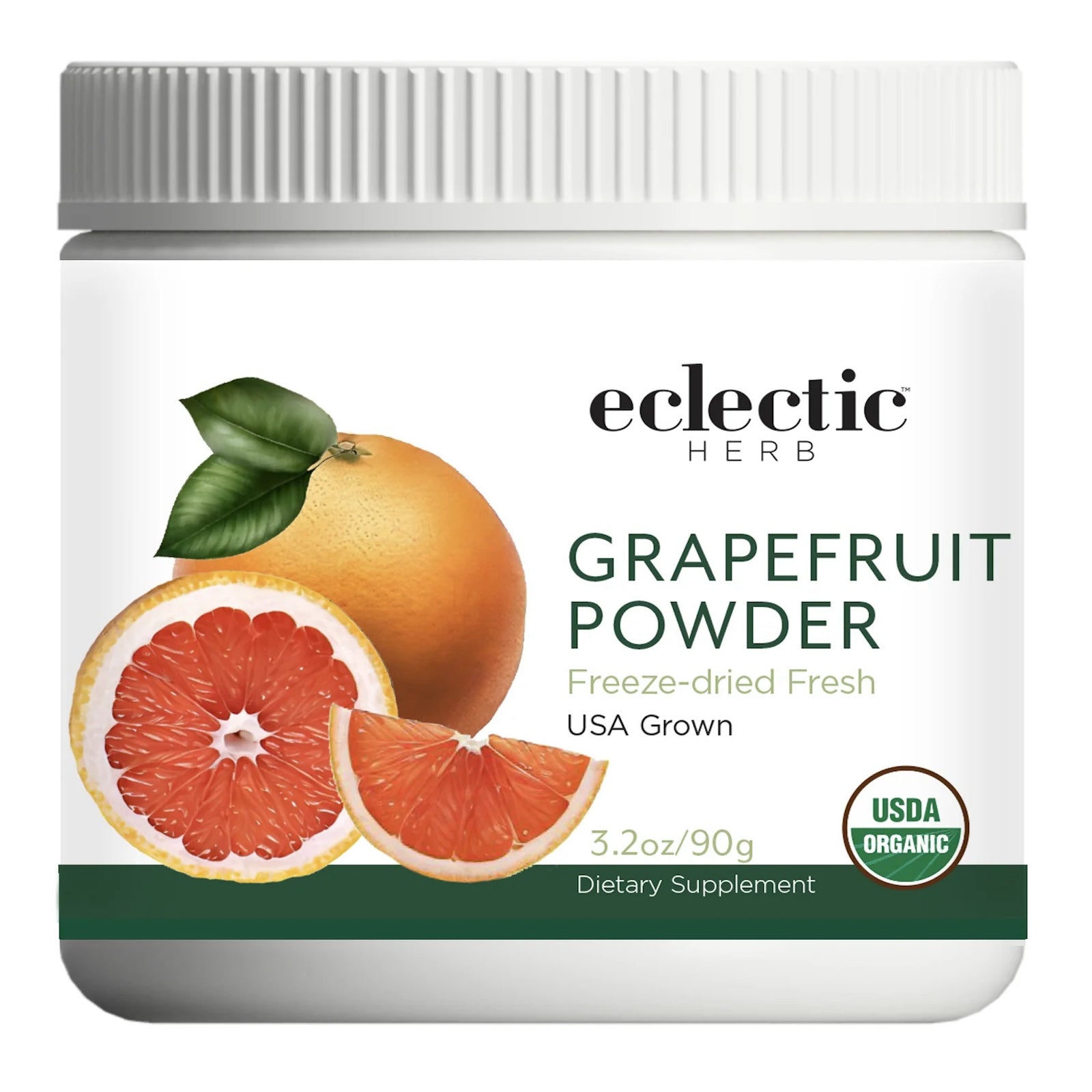 Eclectic Herb, Freeze-Dried Fresh, Grapefruit Powder, 3.2 oz (90g) UPC 023363379224 | HiLife Vitamins