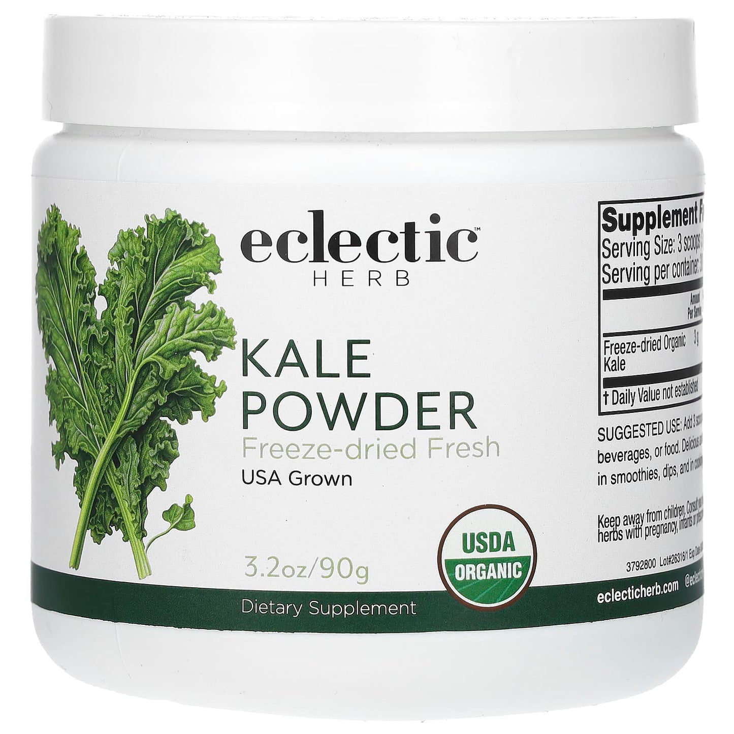 Eclectic Herb, Kale Powder, 3.2 oz (90 g) UPC 023363379286 | HiLife Vitamins
