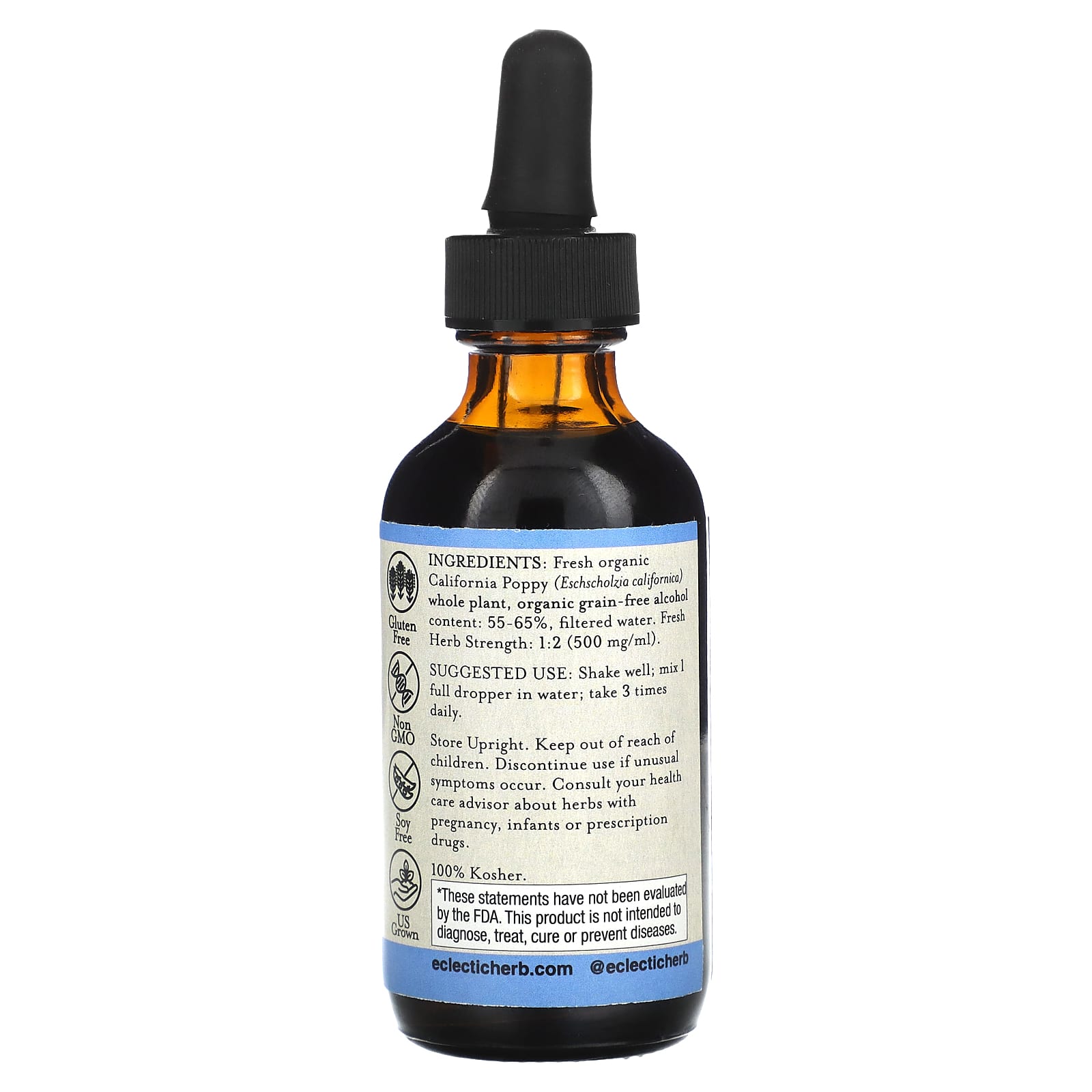 Eclectic Herb, California Poppy O 2oz, 2 OZ UPC 023363388714 | HiLife Vitamins