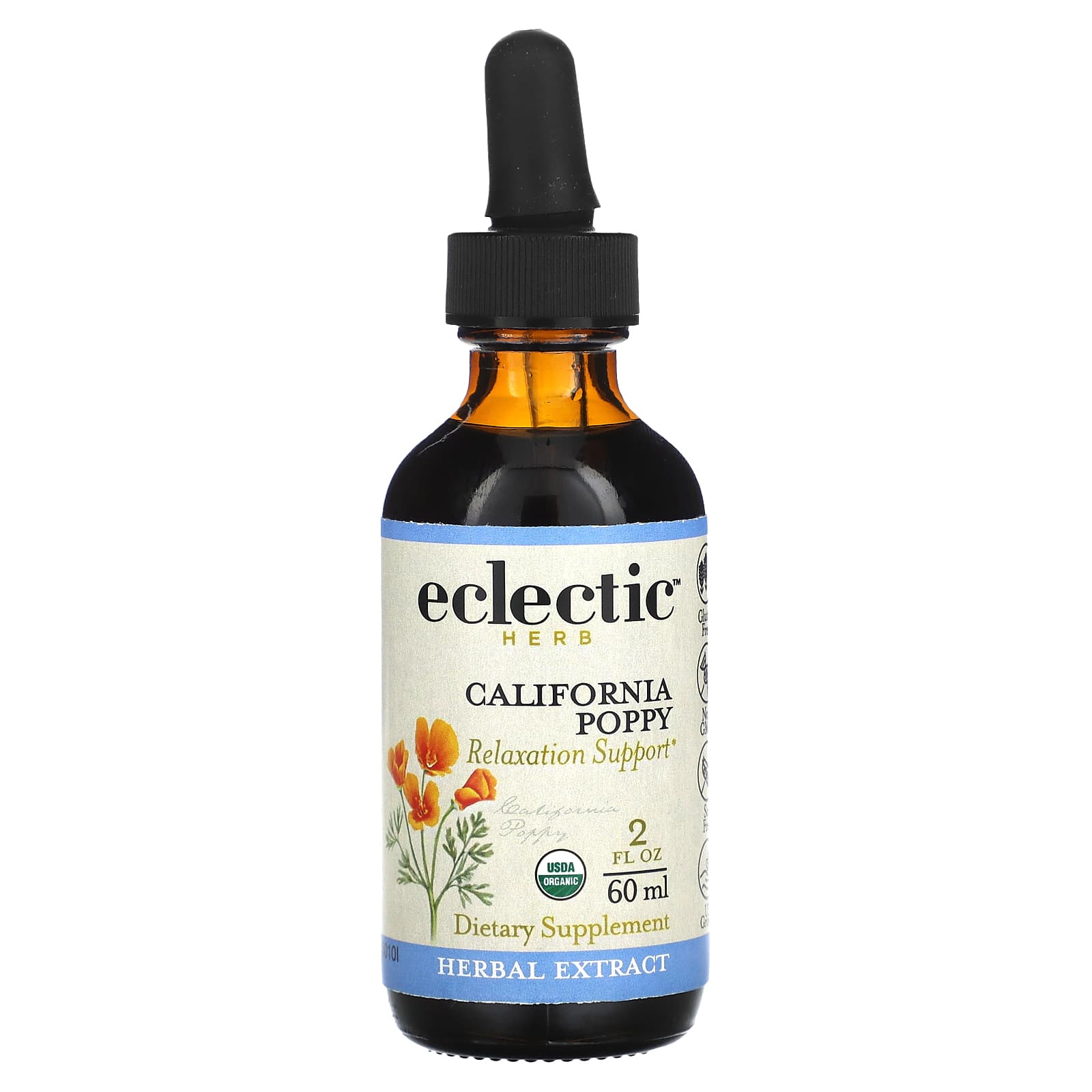 Eclectic Herb, California Poppy O 2oz, 2 OZ UPC 023363388714 | HiLife Vitamins