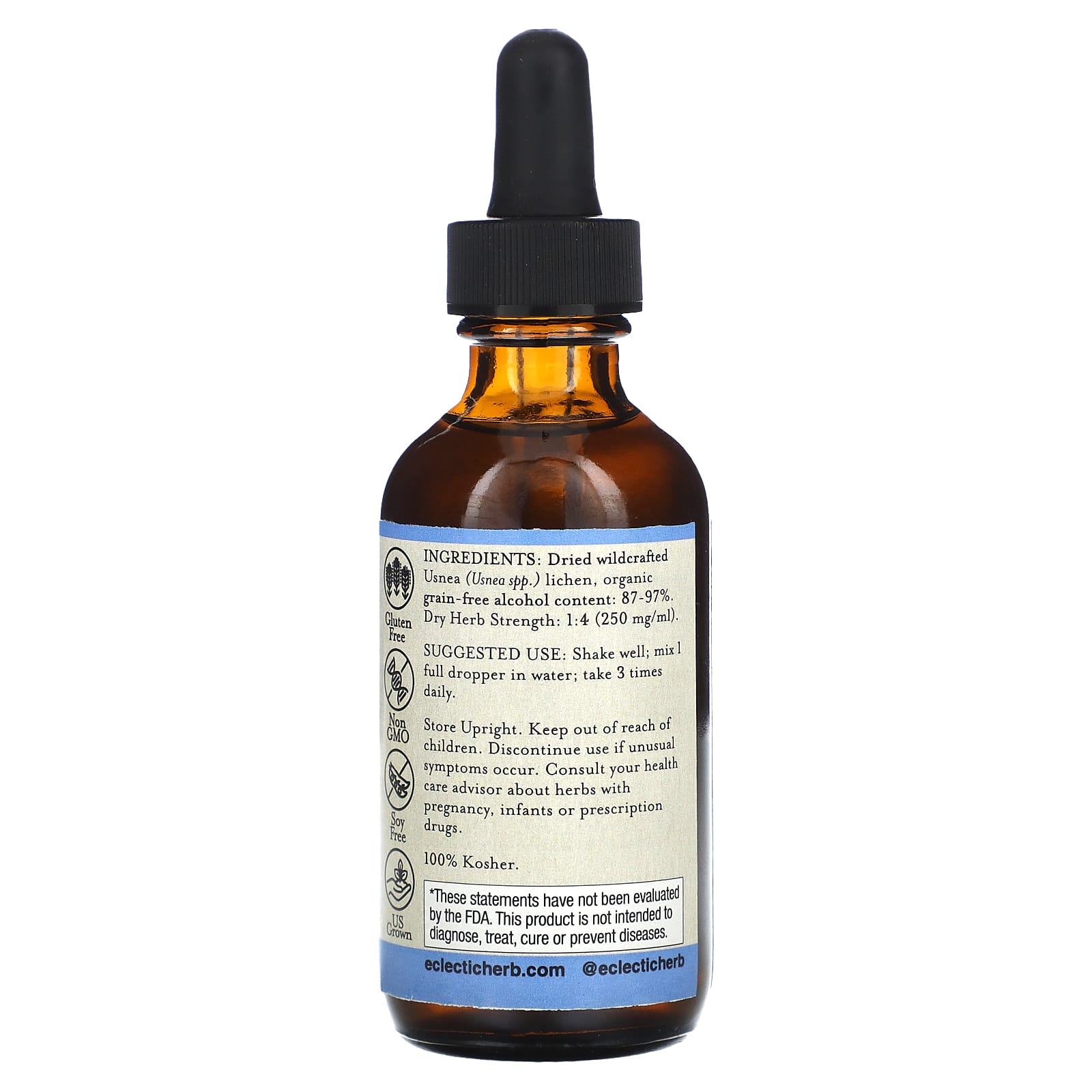 Eclectic Herb, Usnea O 2oz, 2 OZ UPC 023363389827 | HiLife Vitamins