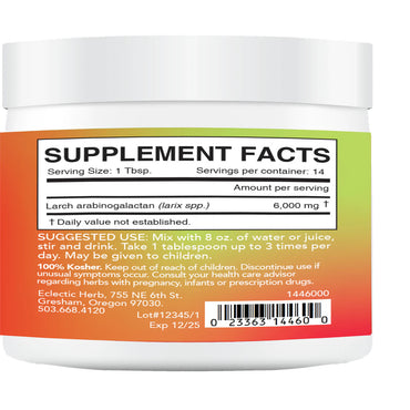 Eclectic Herb, Larix Powder, 6 oz (170g) UPC 023363144617 | HiLife Vitamins