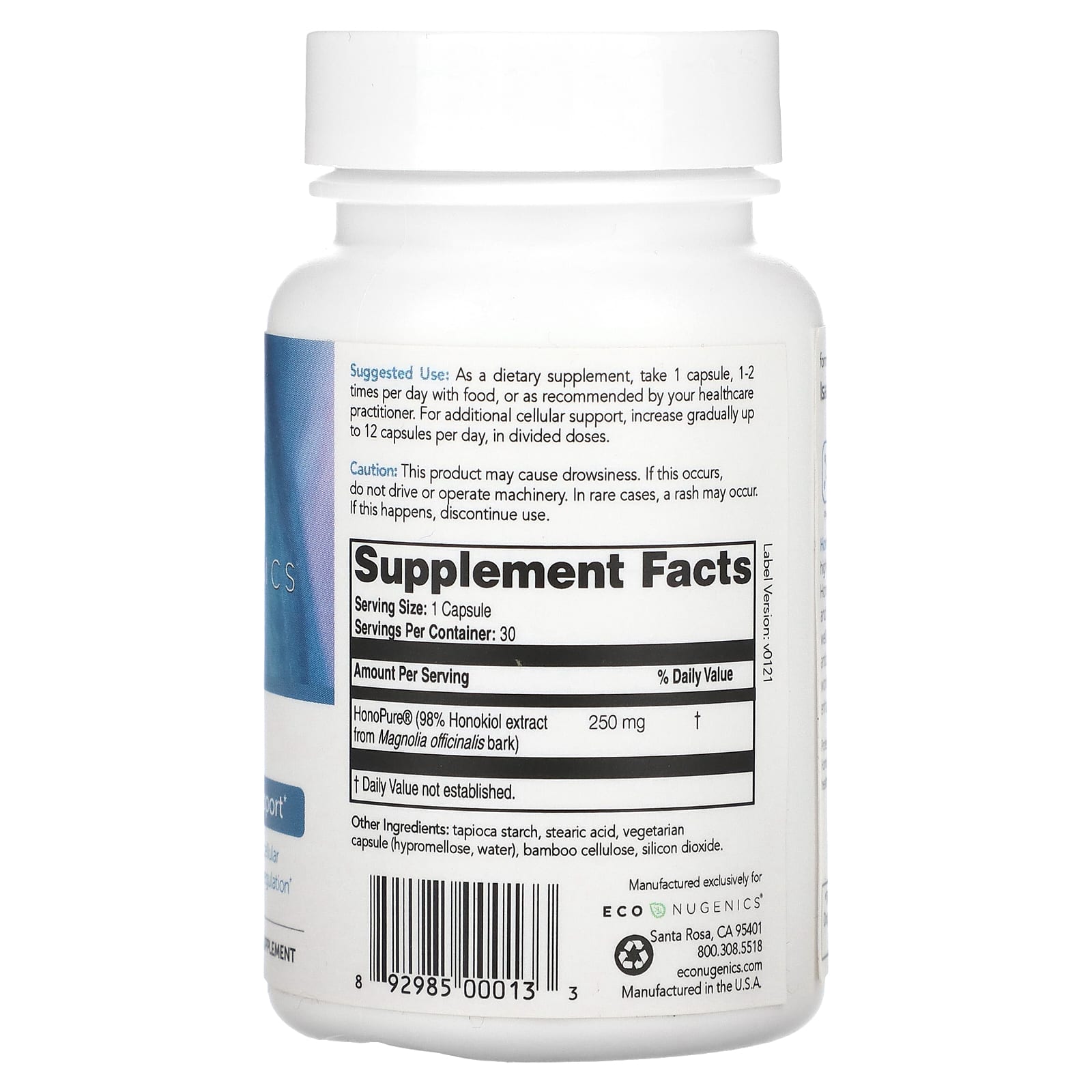 Econugenics, HonoPure, 30 Vegetarian Capsules UPC 892985000133 | HiLife Vitamins