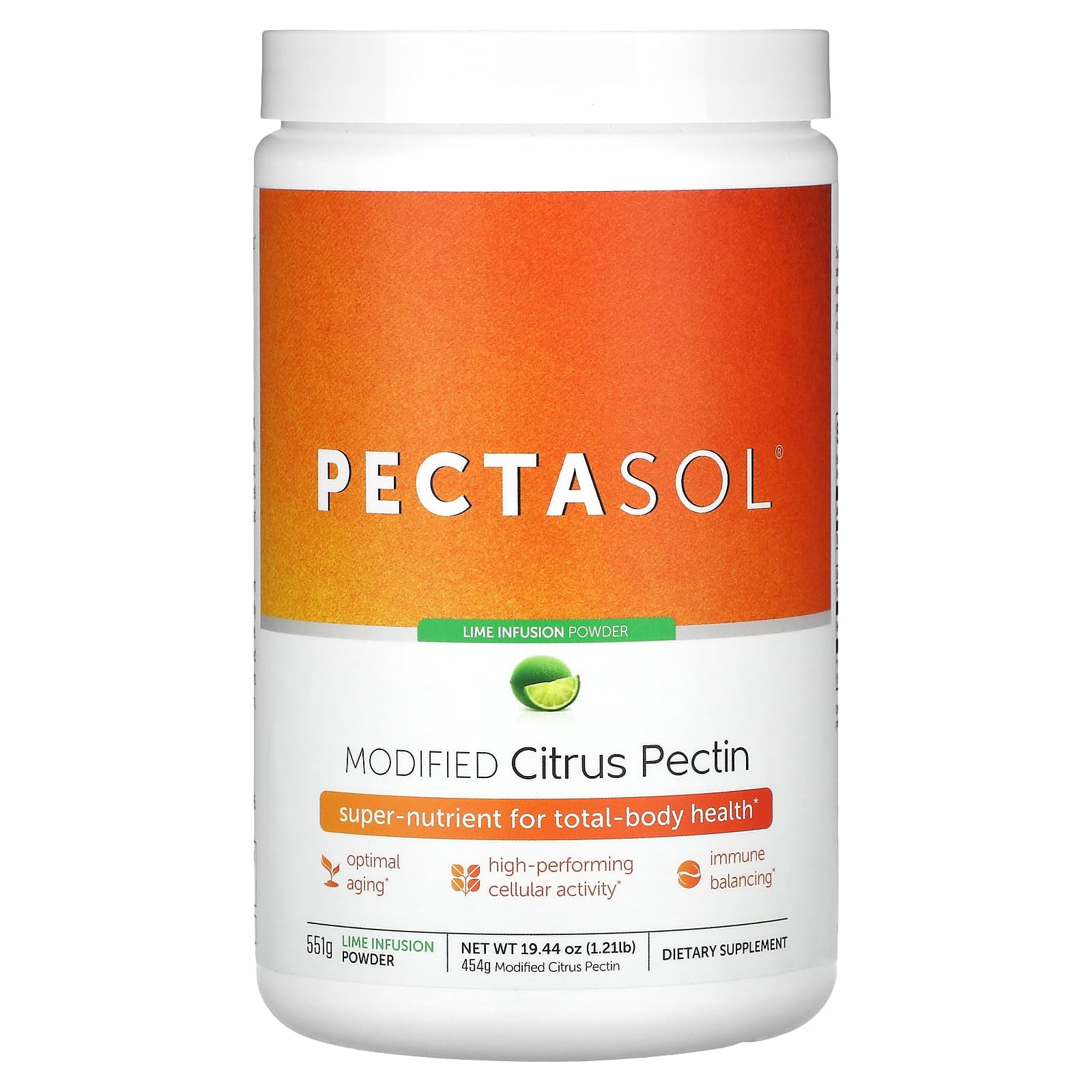 EcoNugenics, Modified Citrus Pectin, Lime Infusion, 19.44 oz (1.21 lb) UPC 892985000188 | HiLife Vitamins