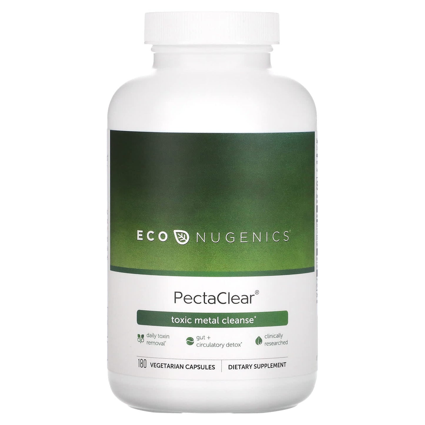 Econugenics, PectaClear, Environmental Toxin Cleanse, 180 Vegetarian Capsules UPC 892985000256 | Hilife Vitamins