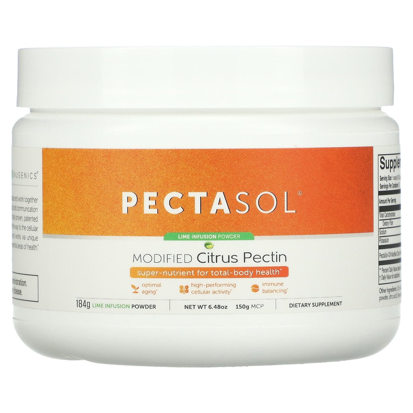 Econugenics, PectaSol® Modified Citrus Pectin, Lime Infusion , 6.48 oz (184 g) UPC 892985000607 | HiLife Vitamins
