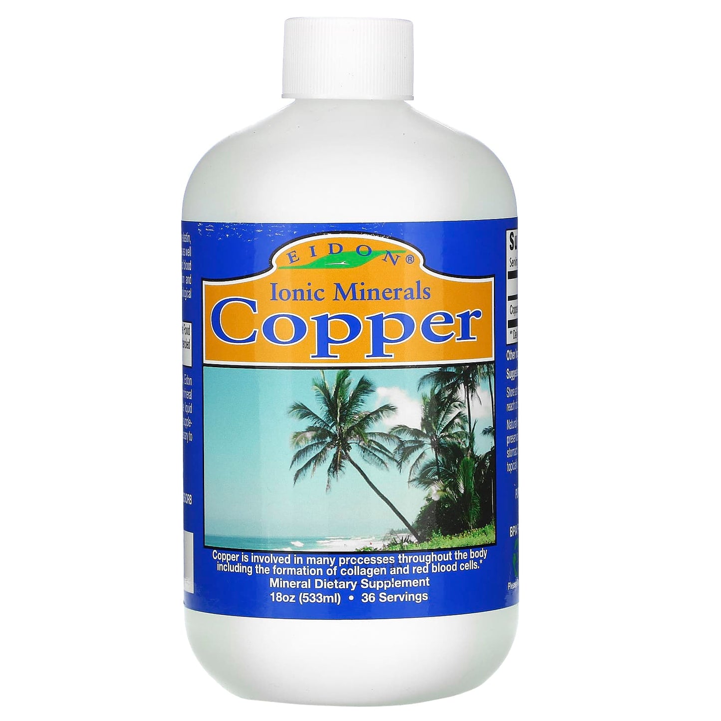 Eidon Ionic Minerals, Copper, 18 oz (533 ml) UPC 640923000055 | Hilife Vitamins