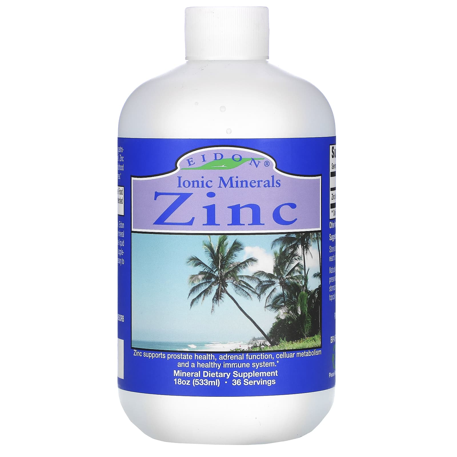 Eidon Ionic Minerals, Zinc, 18 oz (533 ml) UPC 640923000147 | Hilife Vitamins