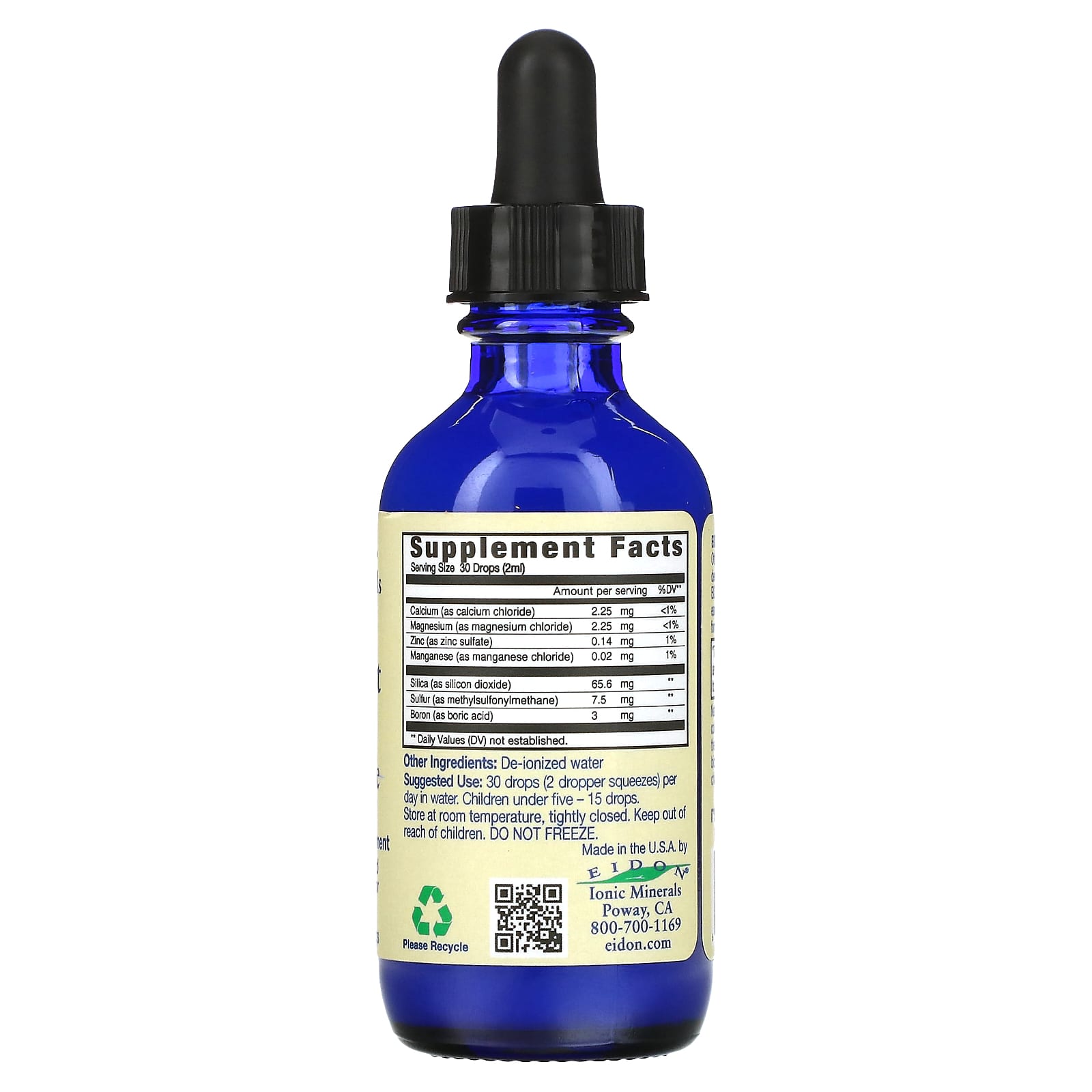 Eidon Ionic Minerals, Bone Support Concentrate, 2 Oz UPC 640923000222 | Hilife Vitamins