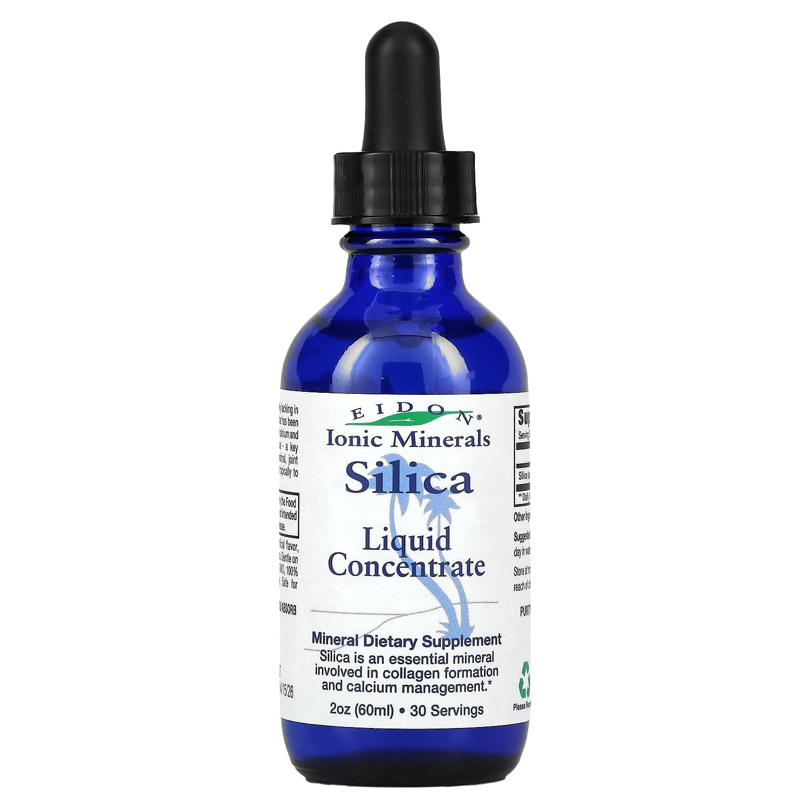 Eidon Ionic Minerals, Silica, Liquid Concentrate, 2 Oz UPC 640923000260 | Hilife Vitamins