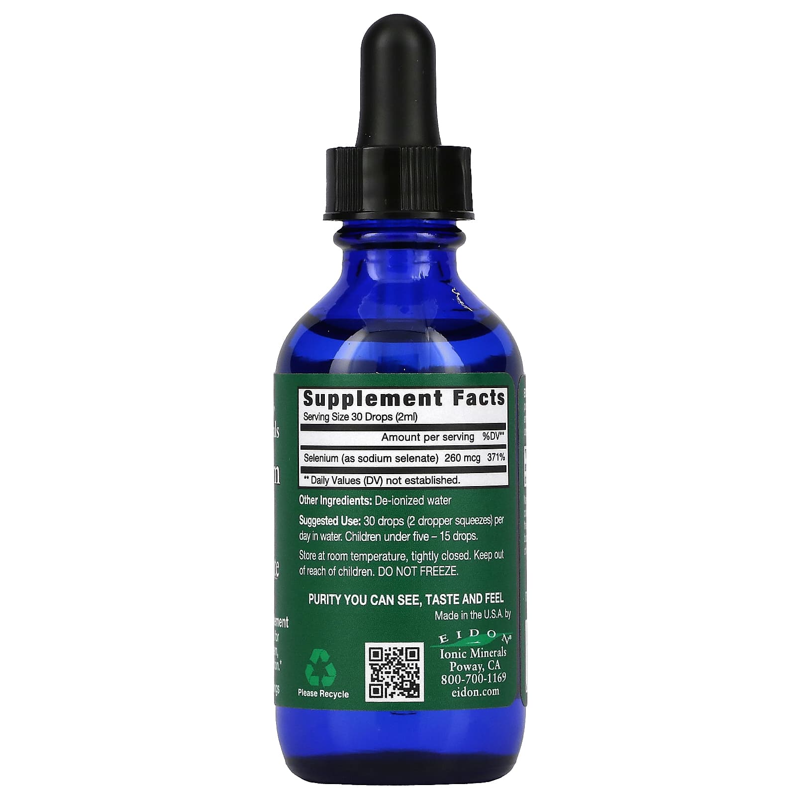 Eidon Ionic Minerals, Selenium Liquid Concentrate, 2 Oz UPC 640923000338 | Hilife Vitamins