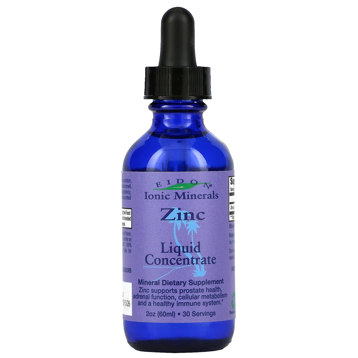 Eidon Ionic Minerals, Ionic Minerals, Zinc, Liquid Concentrate, 2 oz (60 ml) UPC 640923000352 | Hilife Vitamins