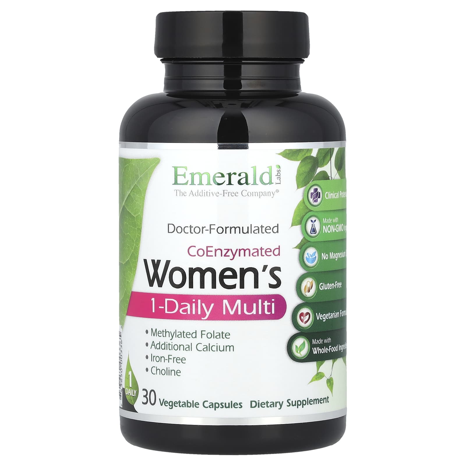 Emerald Laboratories, CoEnzymated Women's 1-Daily Multi, 30 Vegetable Caps UPC 743650003365 | HiLife Vitamins