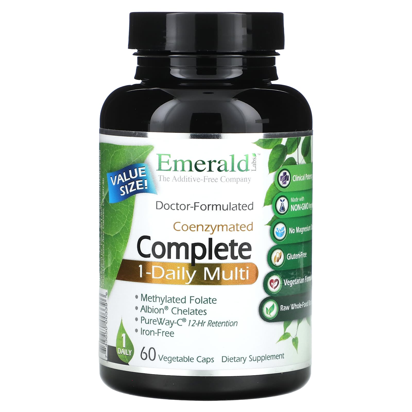Emerald Laboratories, Coenzymated Complete 1-Daily Multi, 60 Vegetable Caps UPC 743650003396 | HiLife Vitamins