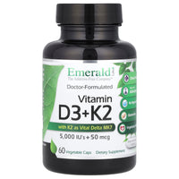 Emerald Laboratories, Vitamin D3 + K2, 60 Vegetable Caps UPC 743650003631 | HiLife Vitamins